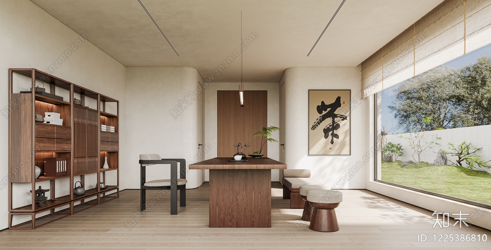 新中式茶室3D模型下载【ID:1225386810】
