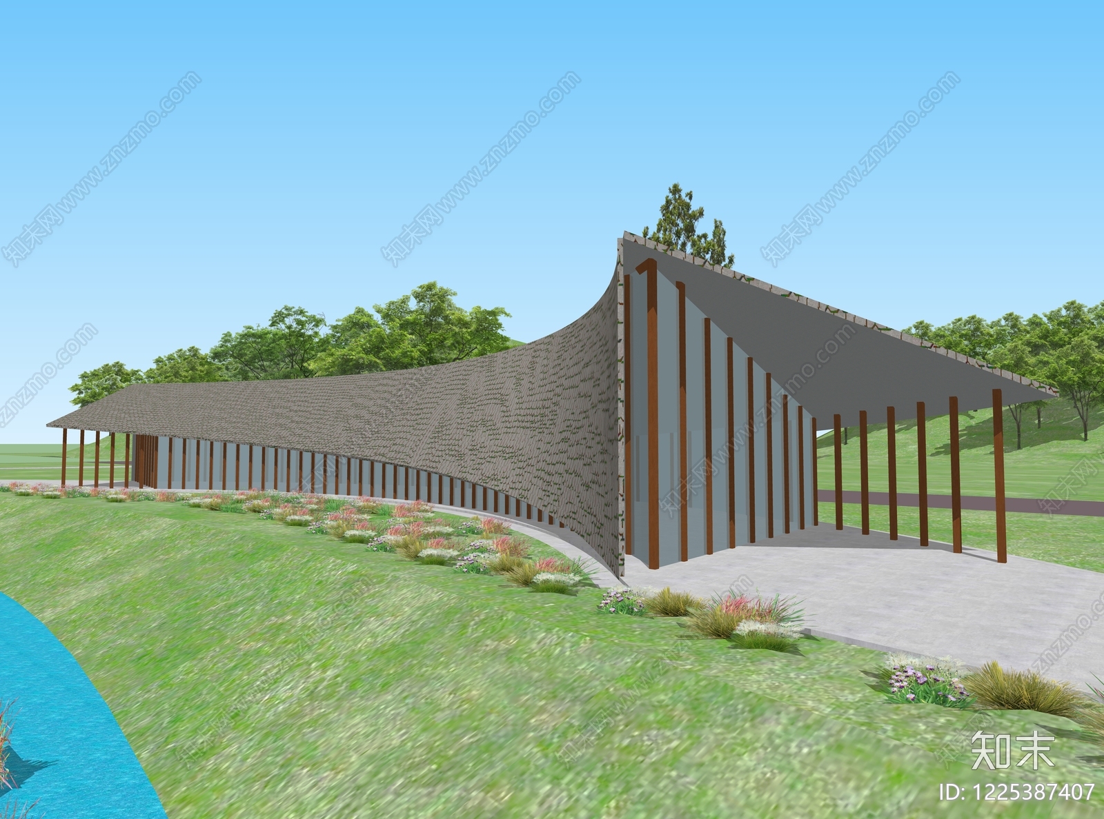 现代主义小公建SU模型下载【ID:1225387407】