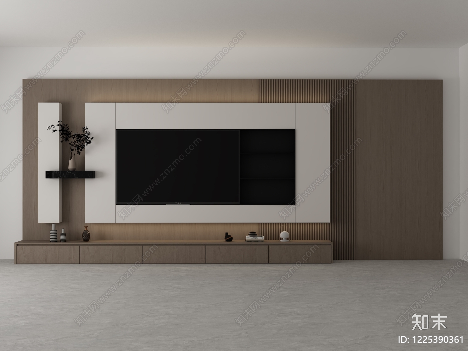 现代简约电视柜3D模型渲染效果图