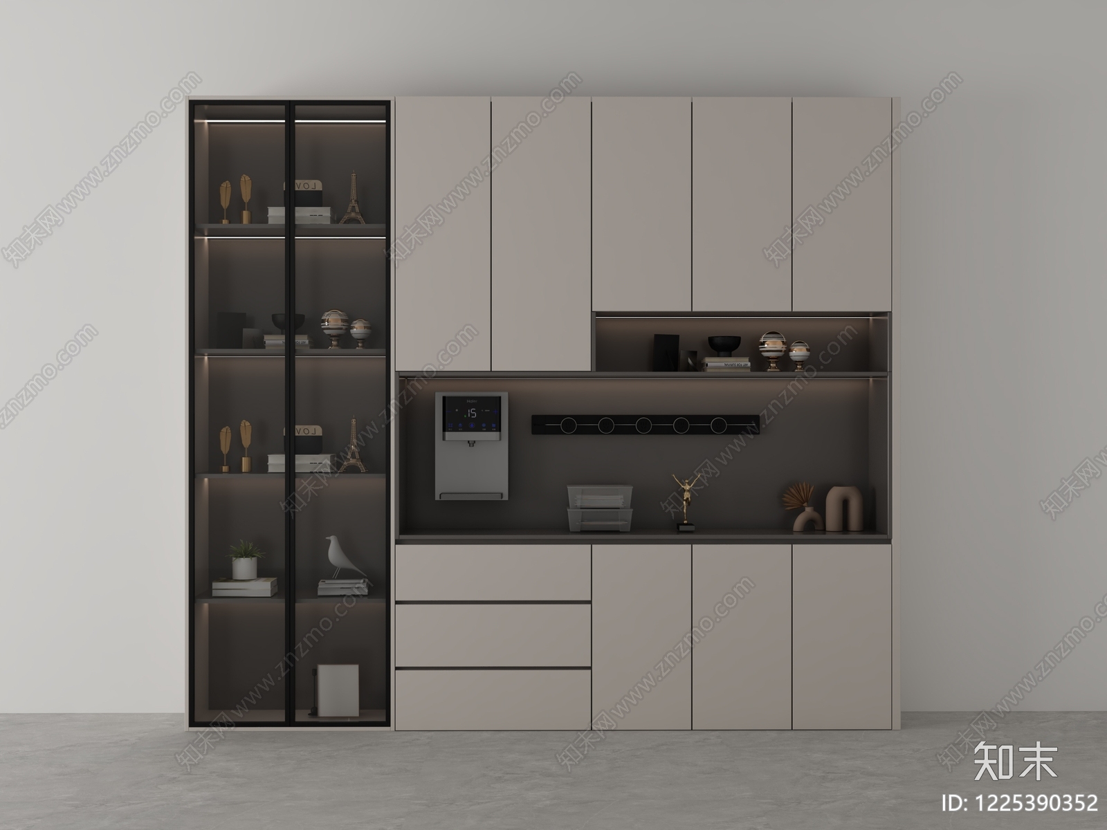 现代简约餐边柜3D模型下载【ID:1225390352】