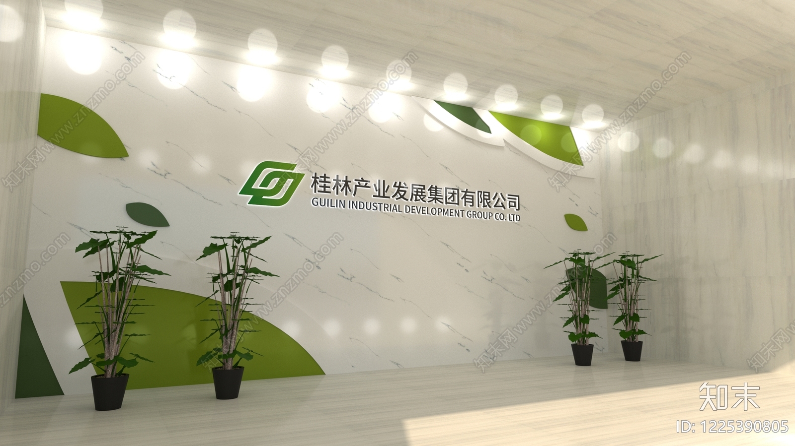 现代简约办公大堂SU模型下载【ID:1225390805】