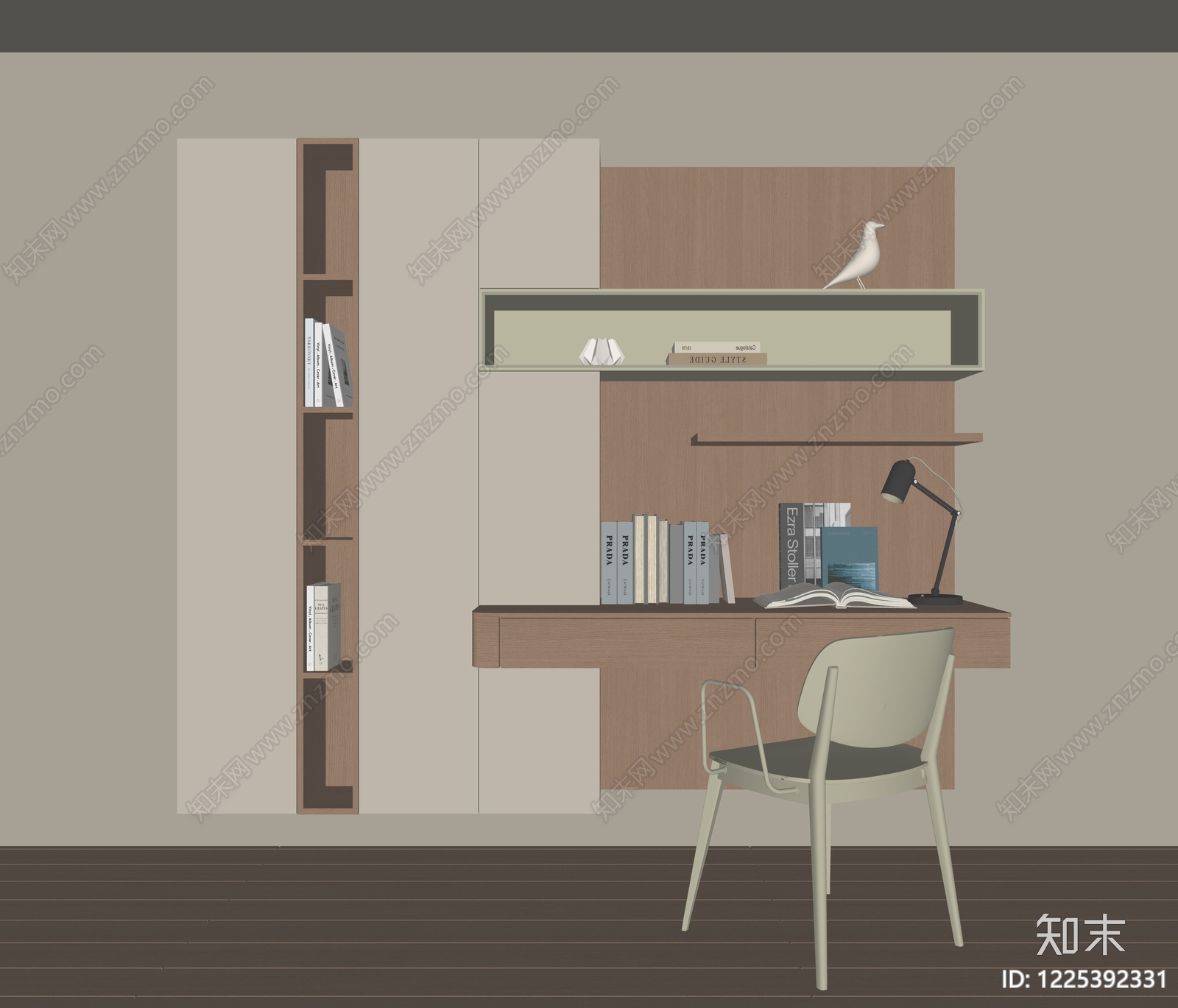 现代简约书桌SU模型下载【ID:1225392331】