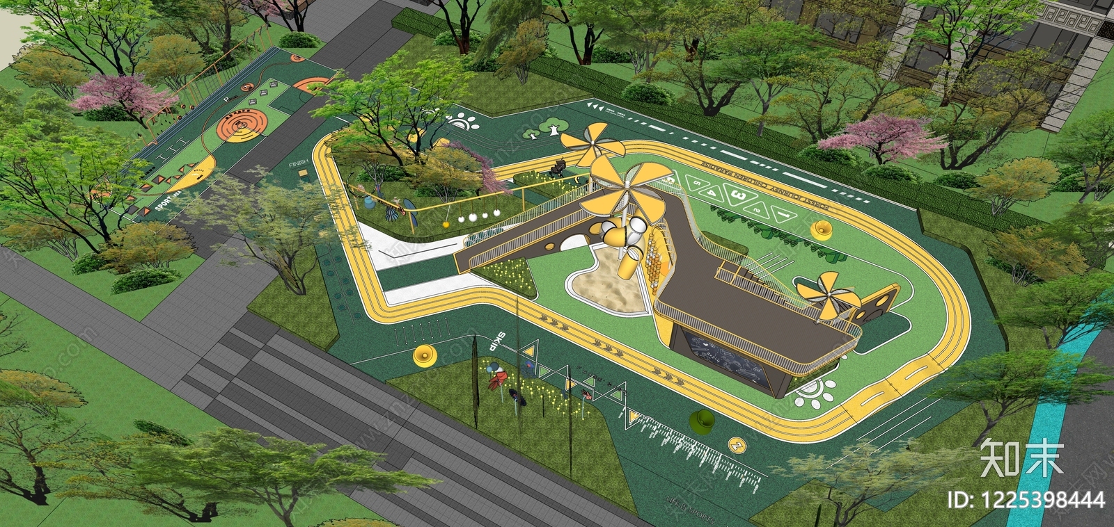 现代主义儿童游乐空间SU模型下载【ID:1225398444】