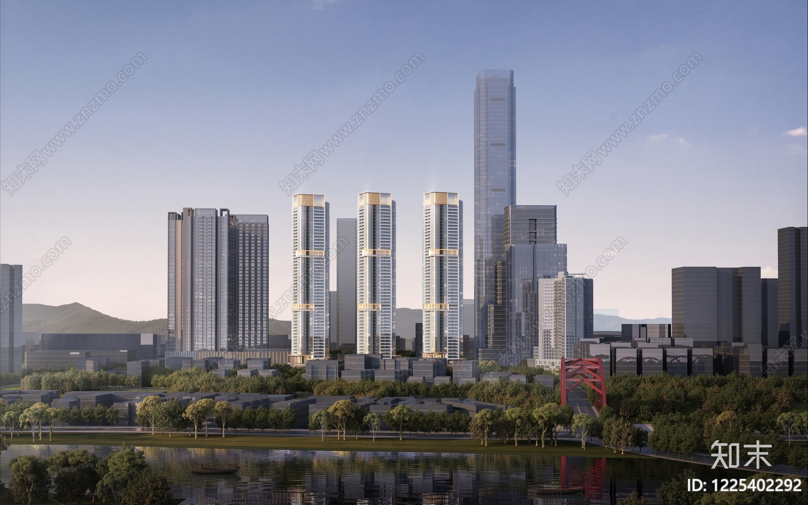 现代主义超高层住宅楼SU模型下载【ID:1225402292】