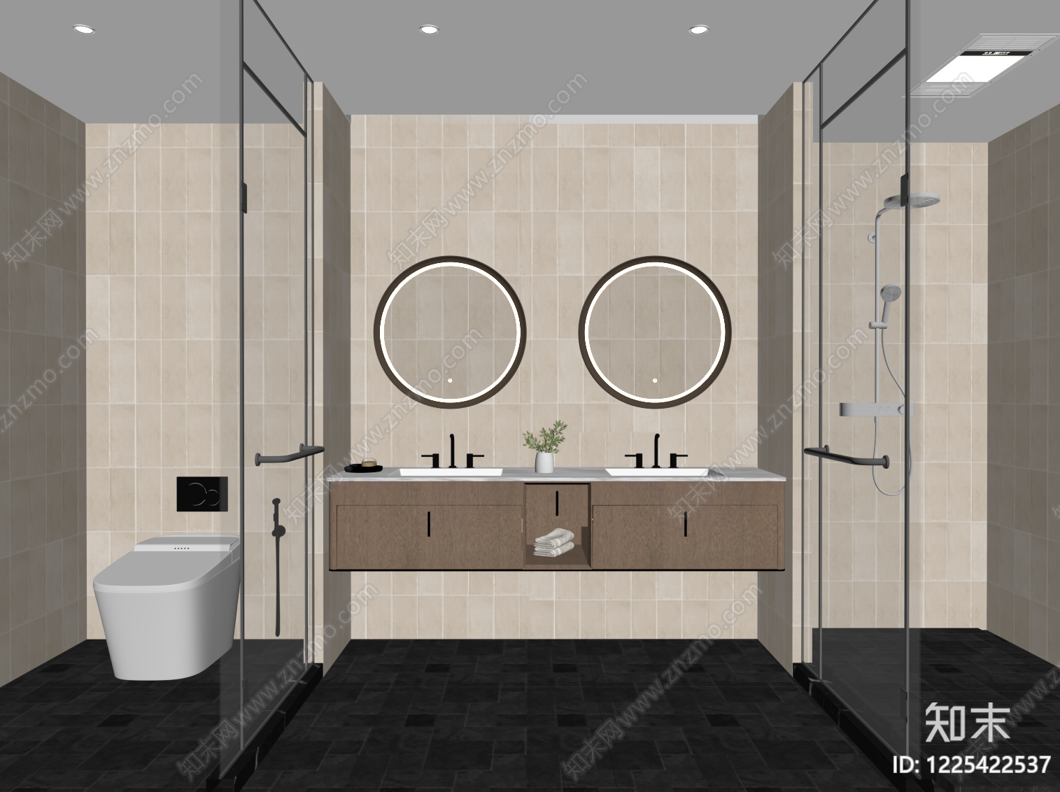 现代简约卫生间SU模型下载【ID:1225422537】