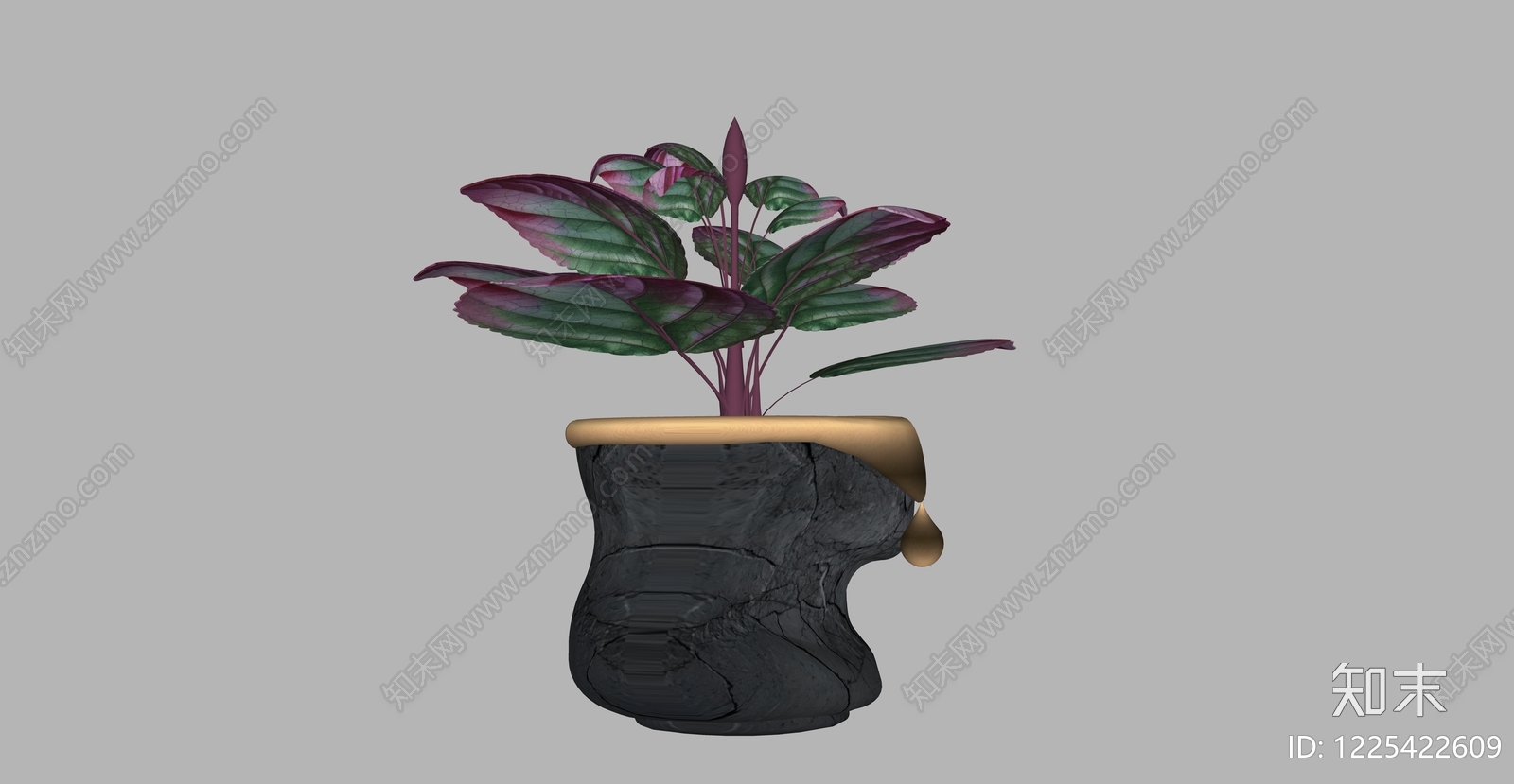 轻奢盆栽SU模型下载【ID:1225422609】