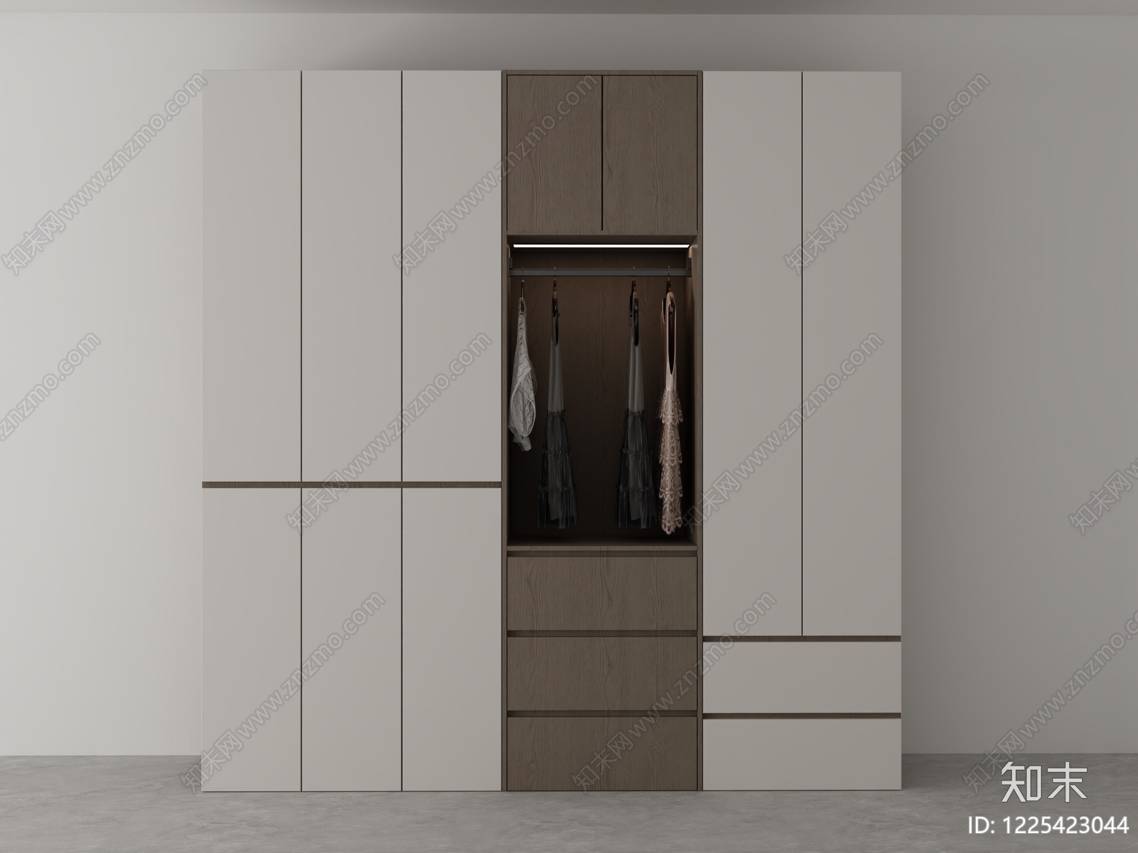 现代简约衣柜3D模型下载【ID:1225423044】