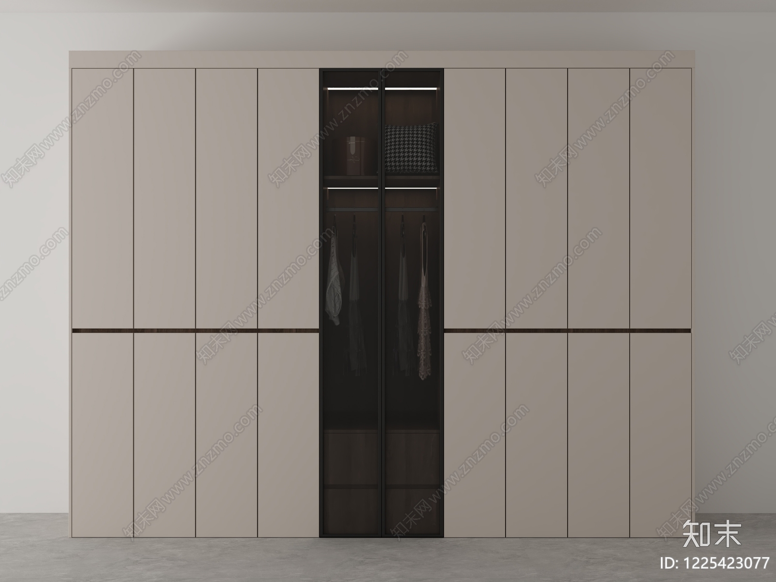 意式极简衣柜3D模型下载【ID:1225423077】