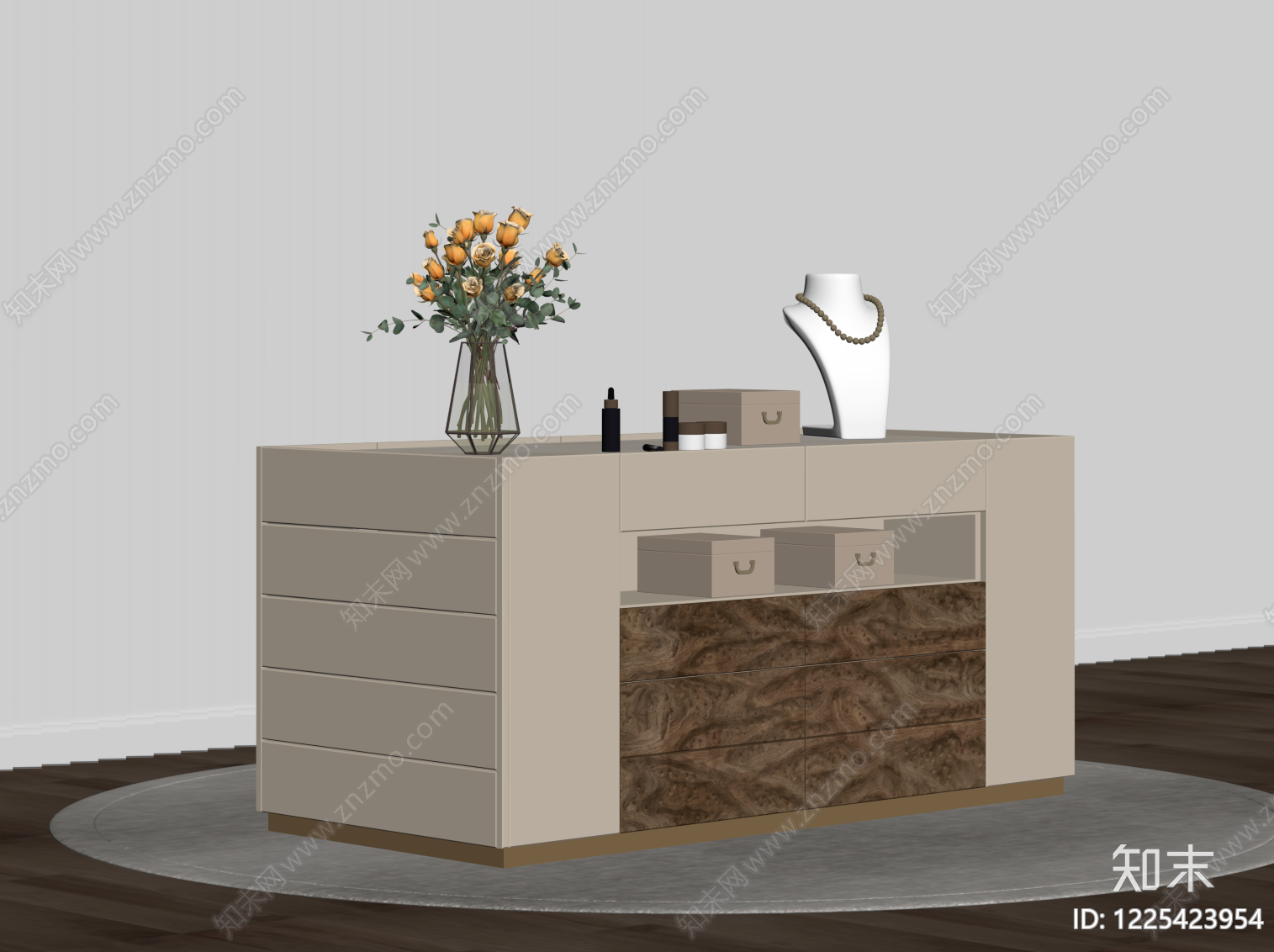 轻奢斗柜SU模型下载【ID:1225423954】