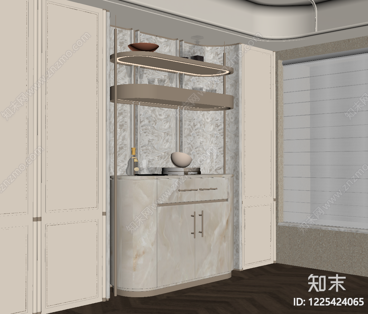 轻奢酒柜SU模型下载【ID:1225424065】