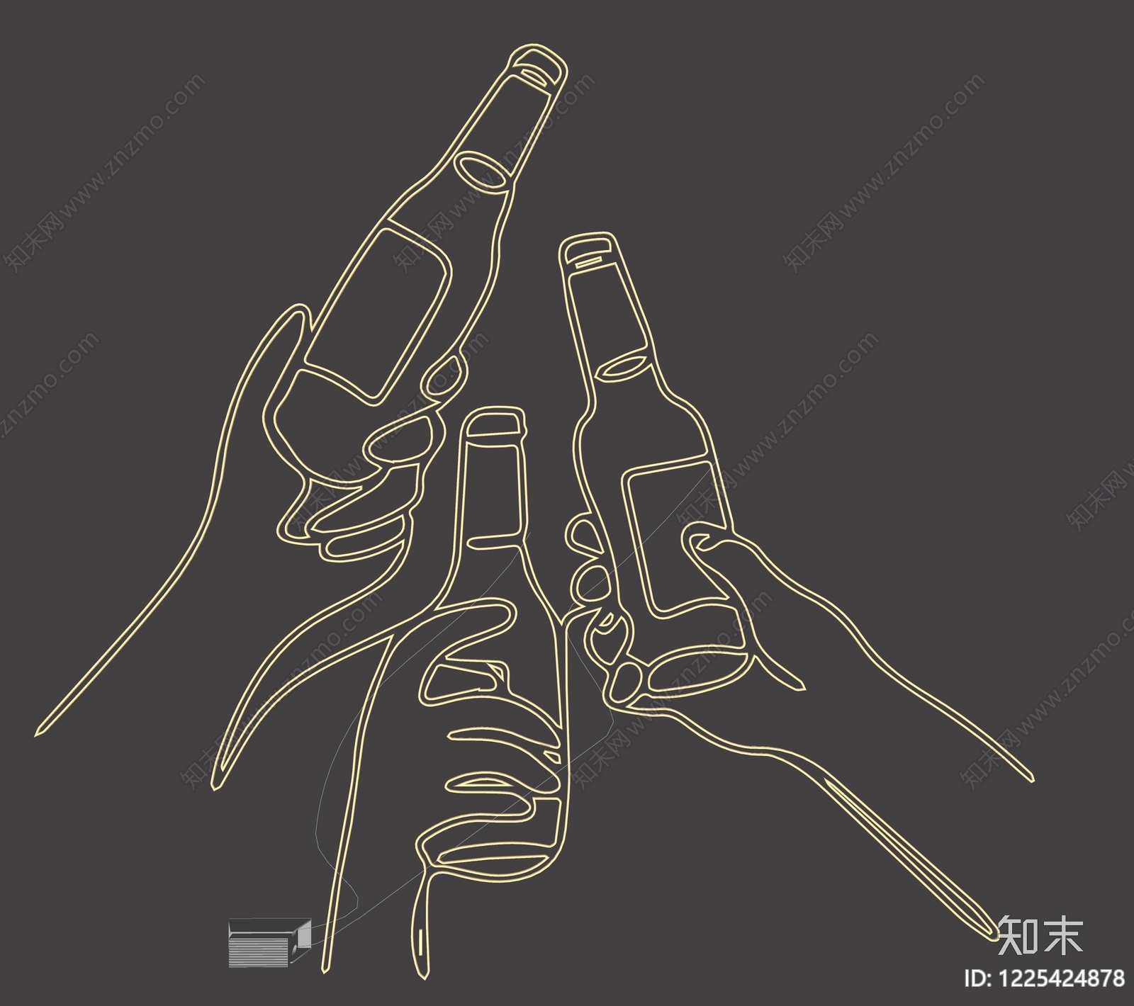现代霓虹灯SU模型下载【ID:1225424878】