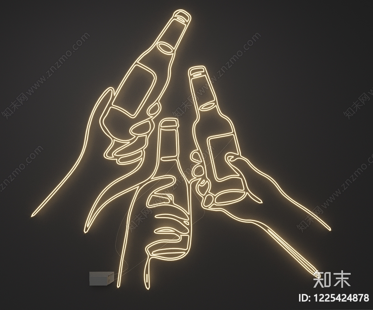 现代霓虹灯SU模型下载【ID:1225424878】
