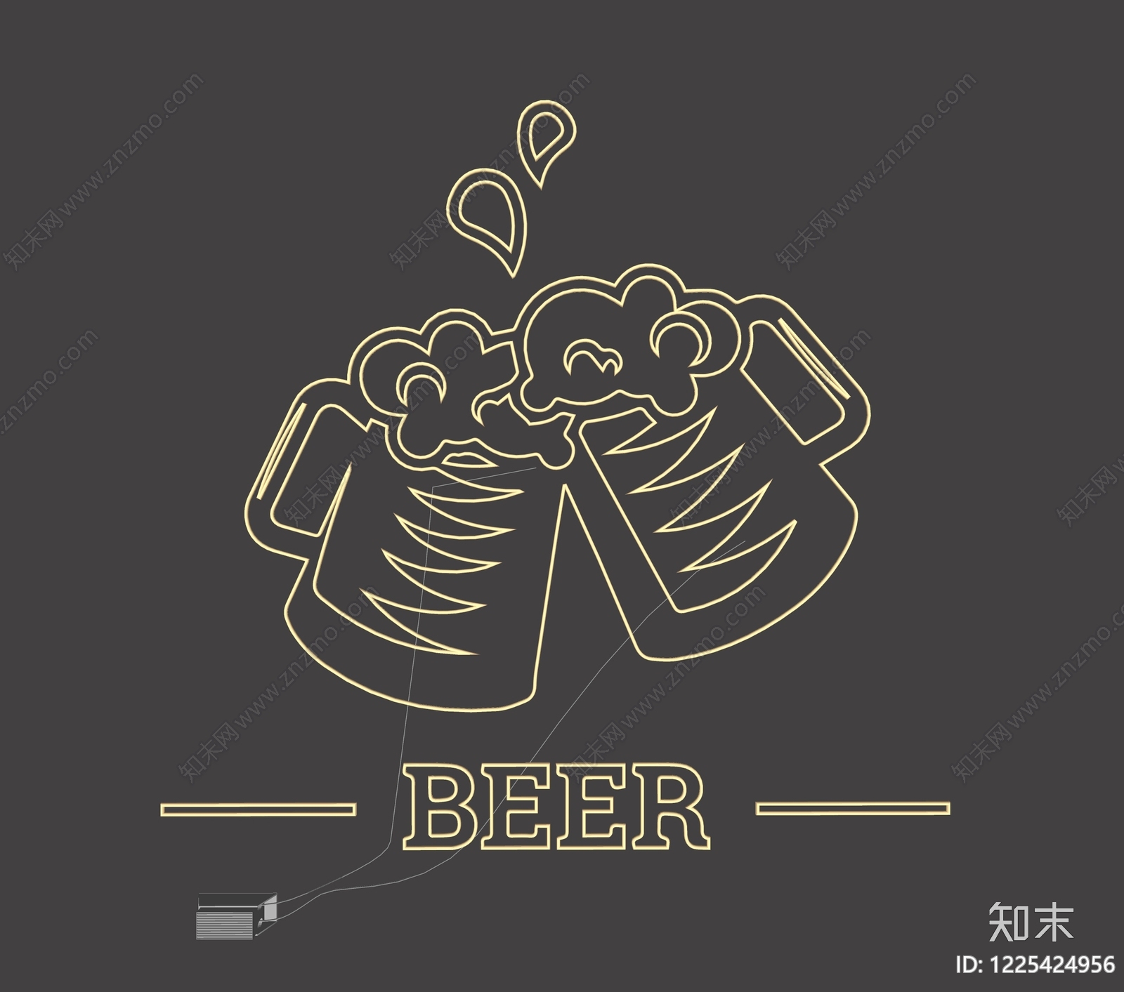 工业风霓虹灯SU模型下载【ID:1225424956】
