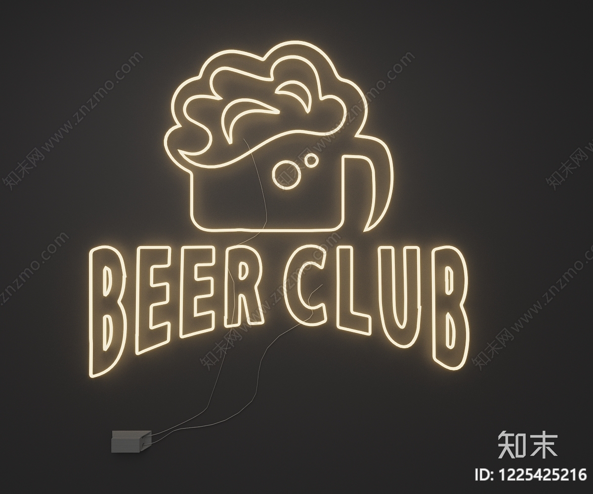 工业风霓虹灯SU模型下载【ID:1225425216】