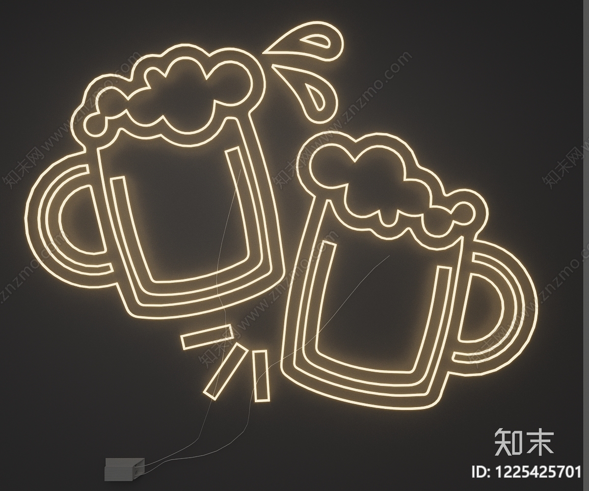 现代霓虹灯SU模型下载【ID:1225425701】