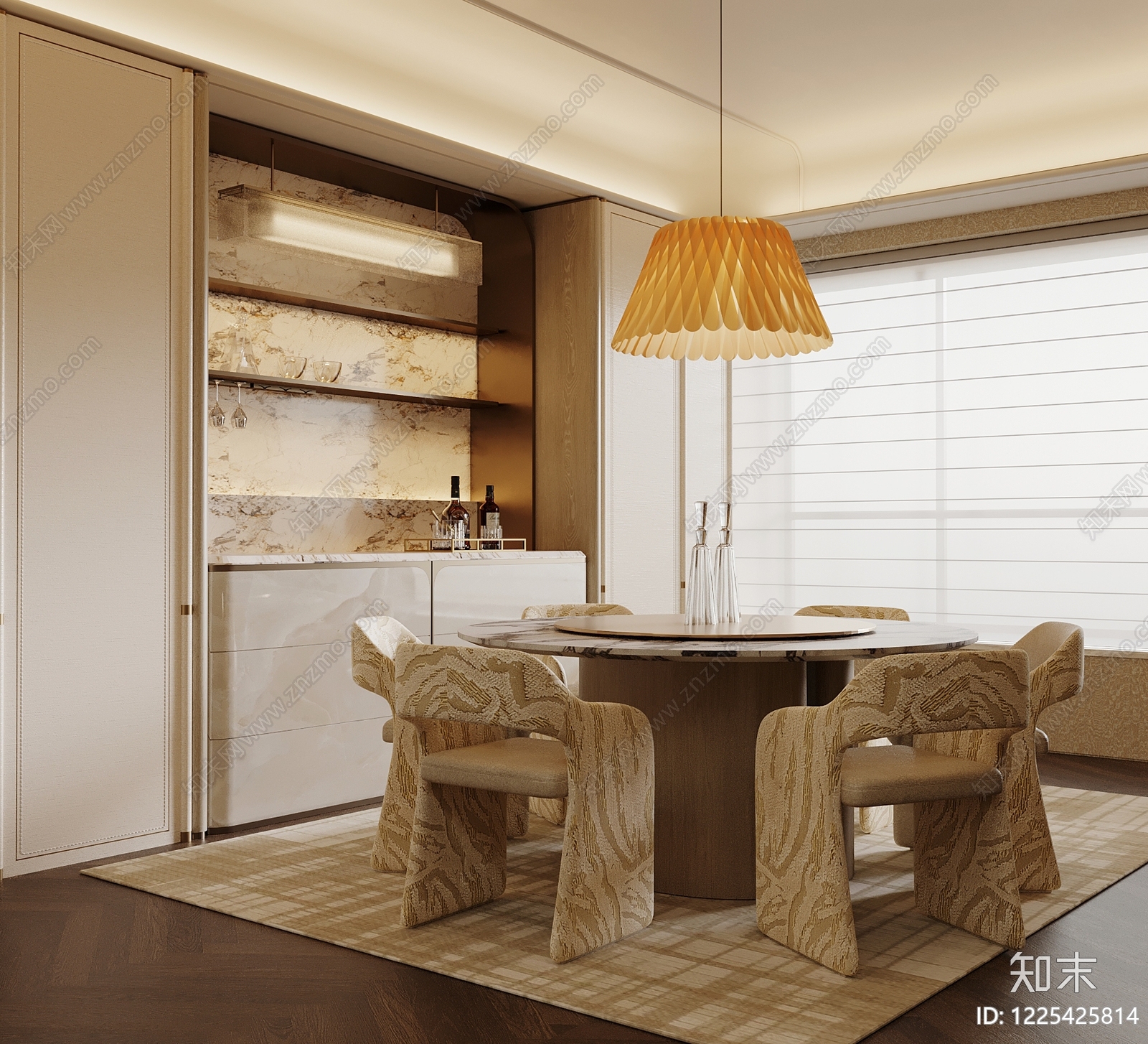 轻奢家居餐厅3D模型下载【ID:1225425814】