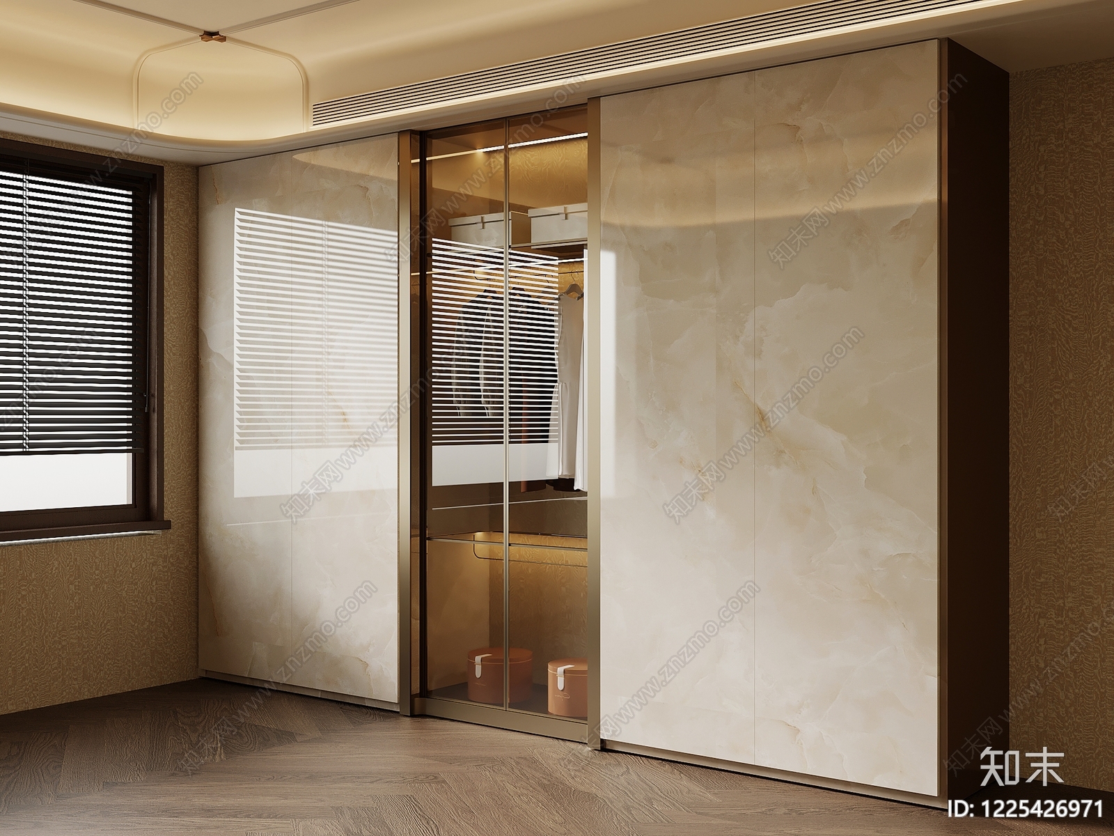 轻奢衣柜3D模型下载【ID:1225426971】