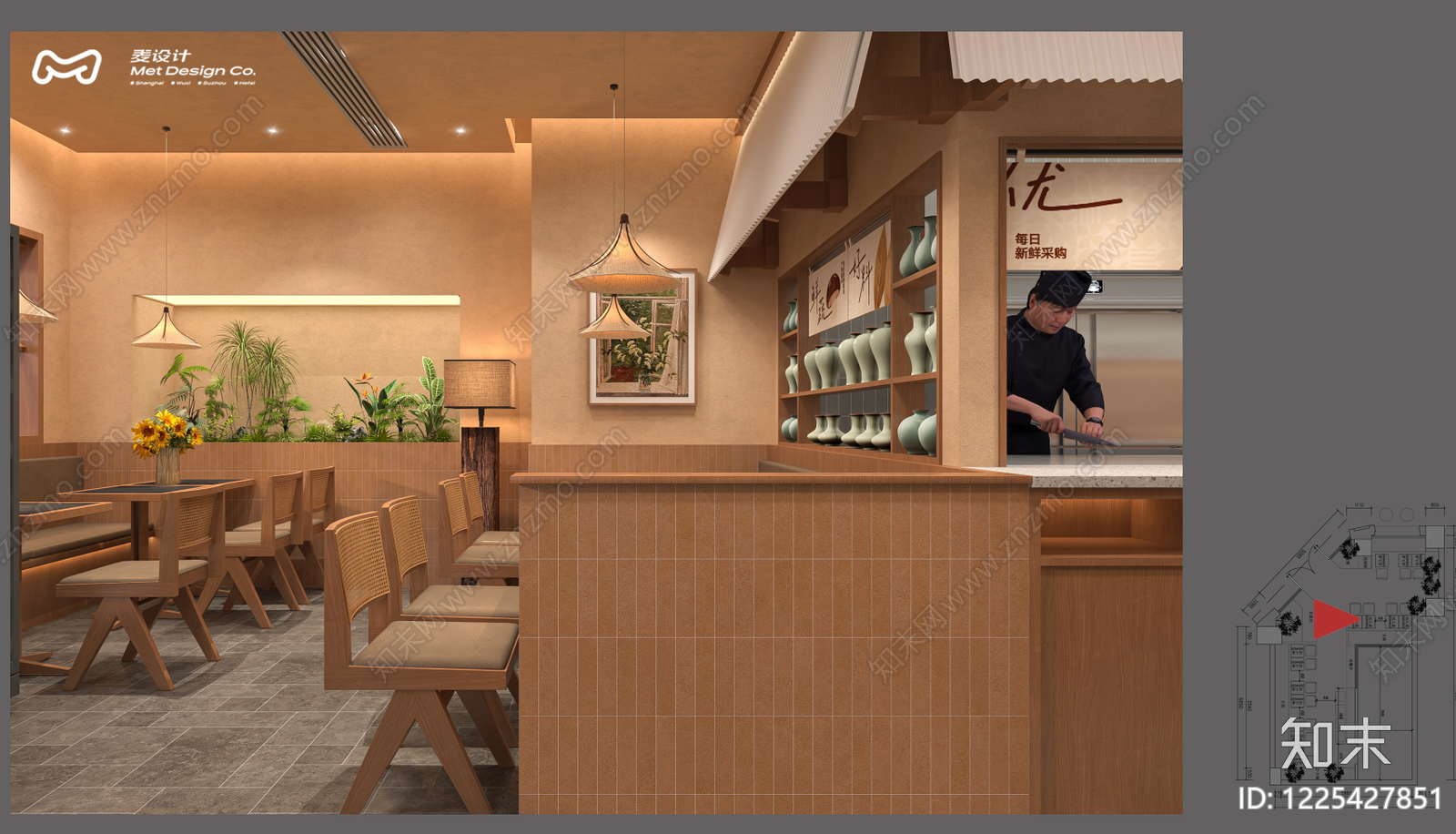 中餐厅cad施工图下载【ID:1225427851】