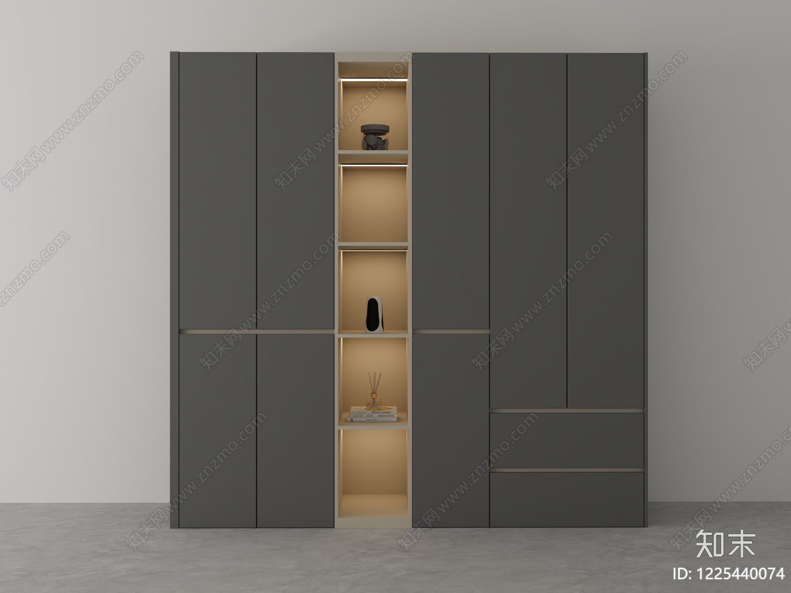 意式极简衣柜3D模型下载【ID:1225440074】