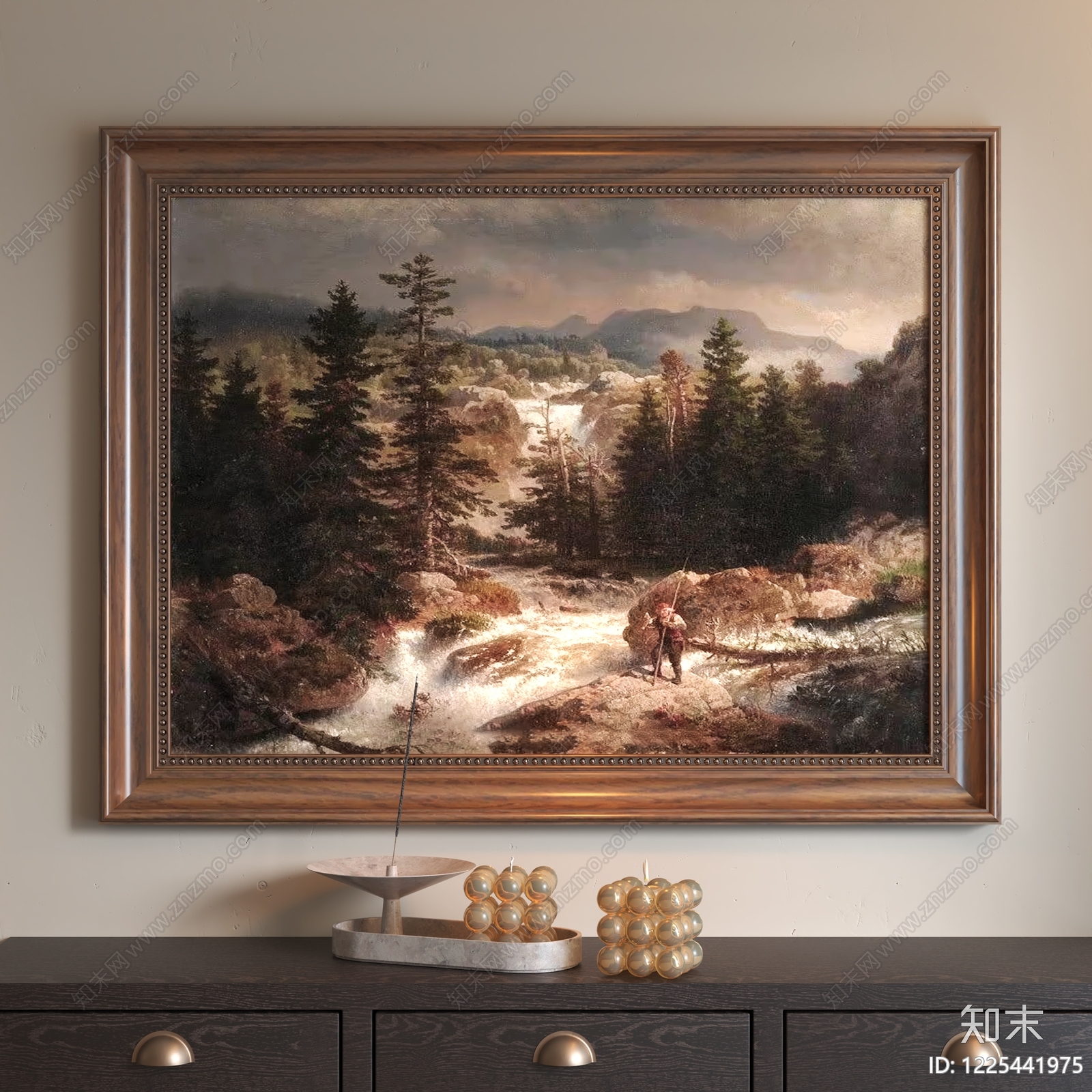 中古风挂画SU模型下载【ID:1225441975】
