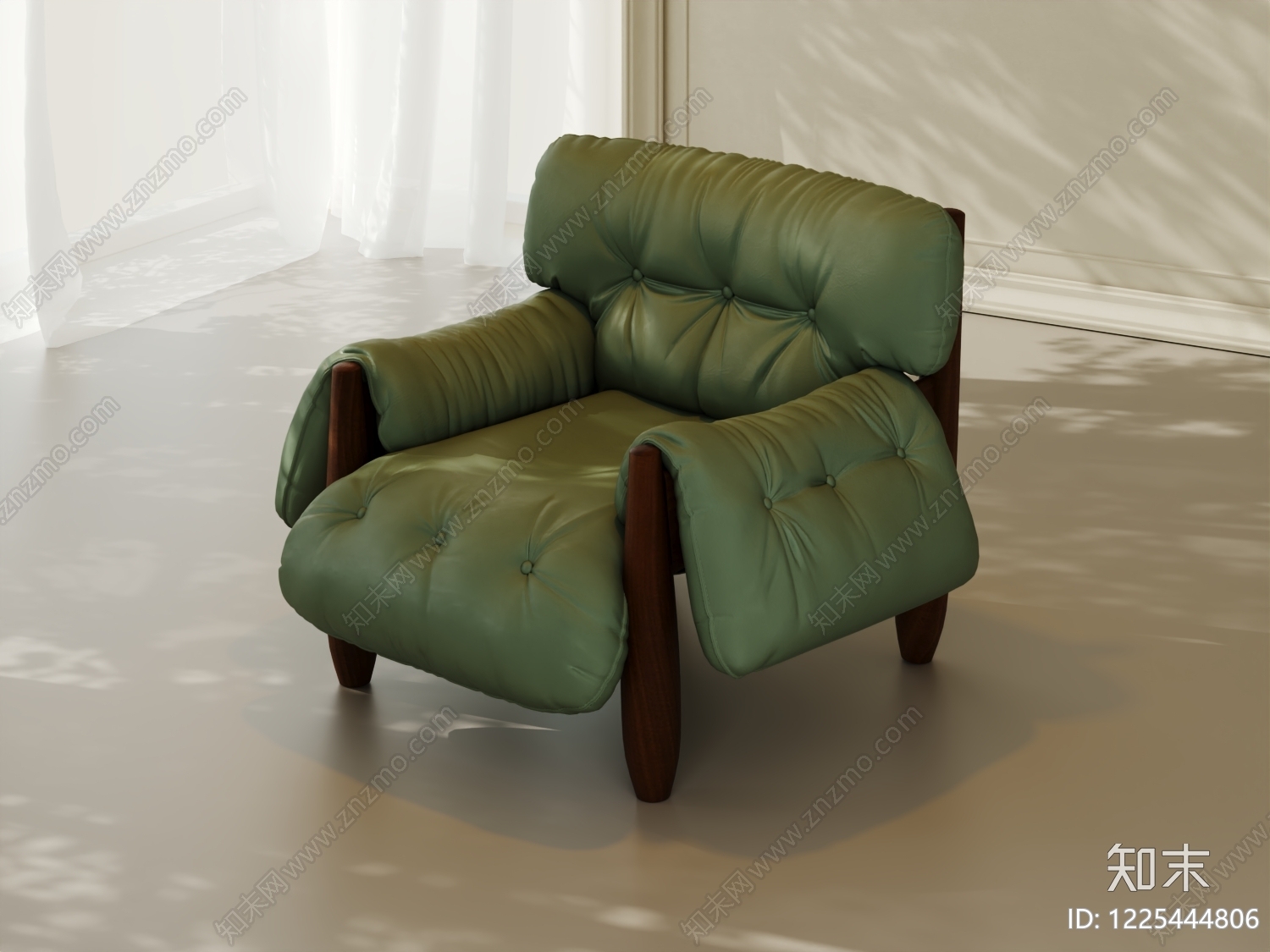 中古风单人沙发SU模型下载【ID:1225444806】