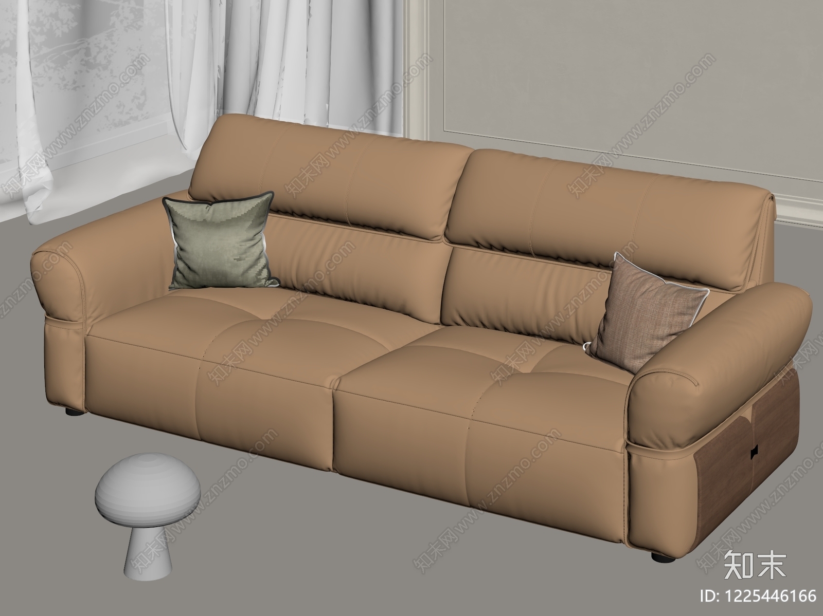 奶油风三人沙发3D模型下载【ID:1225446166】