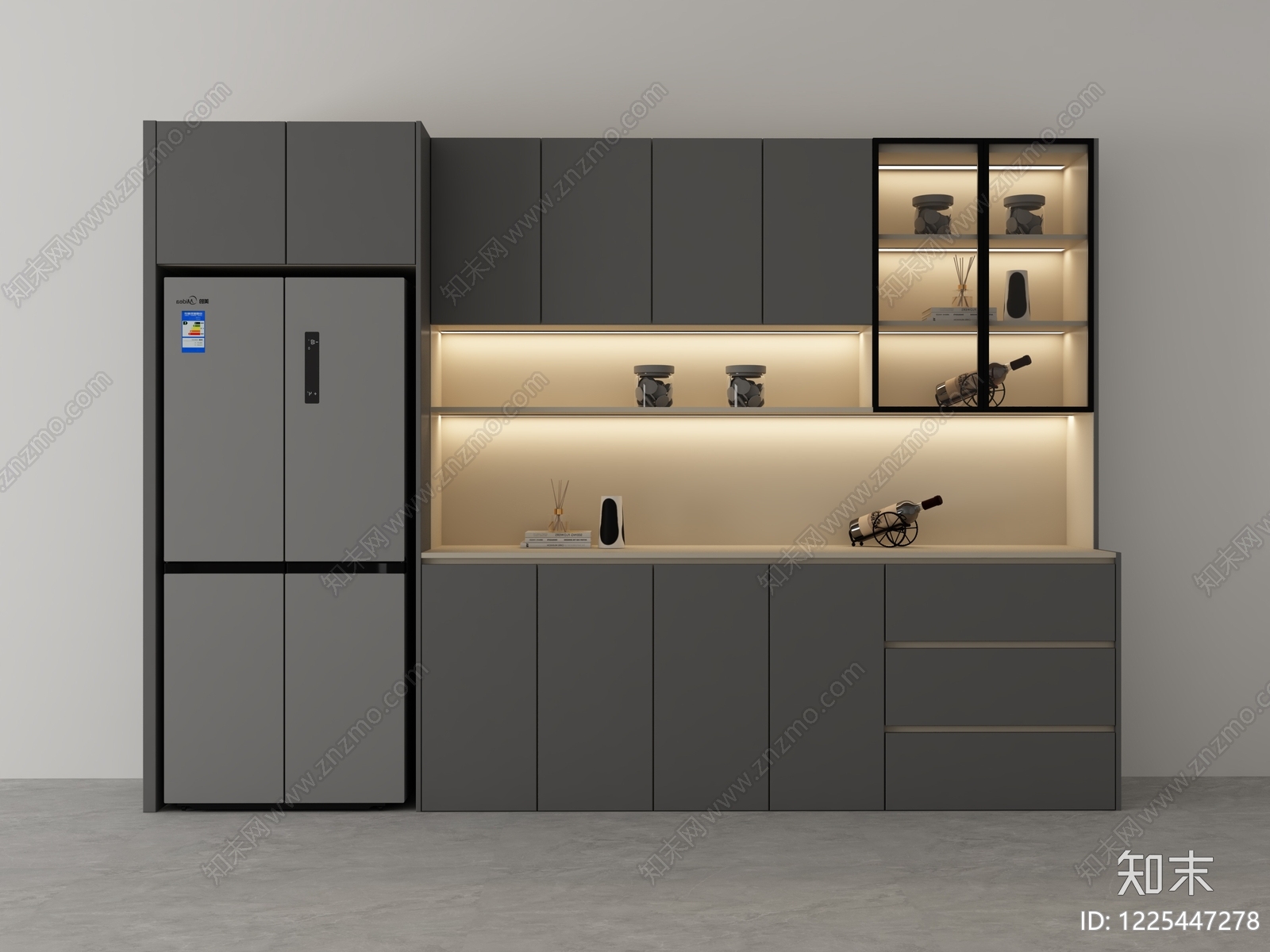 现代简约餐边柜3D模型下载【ID:1225447278】