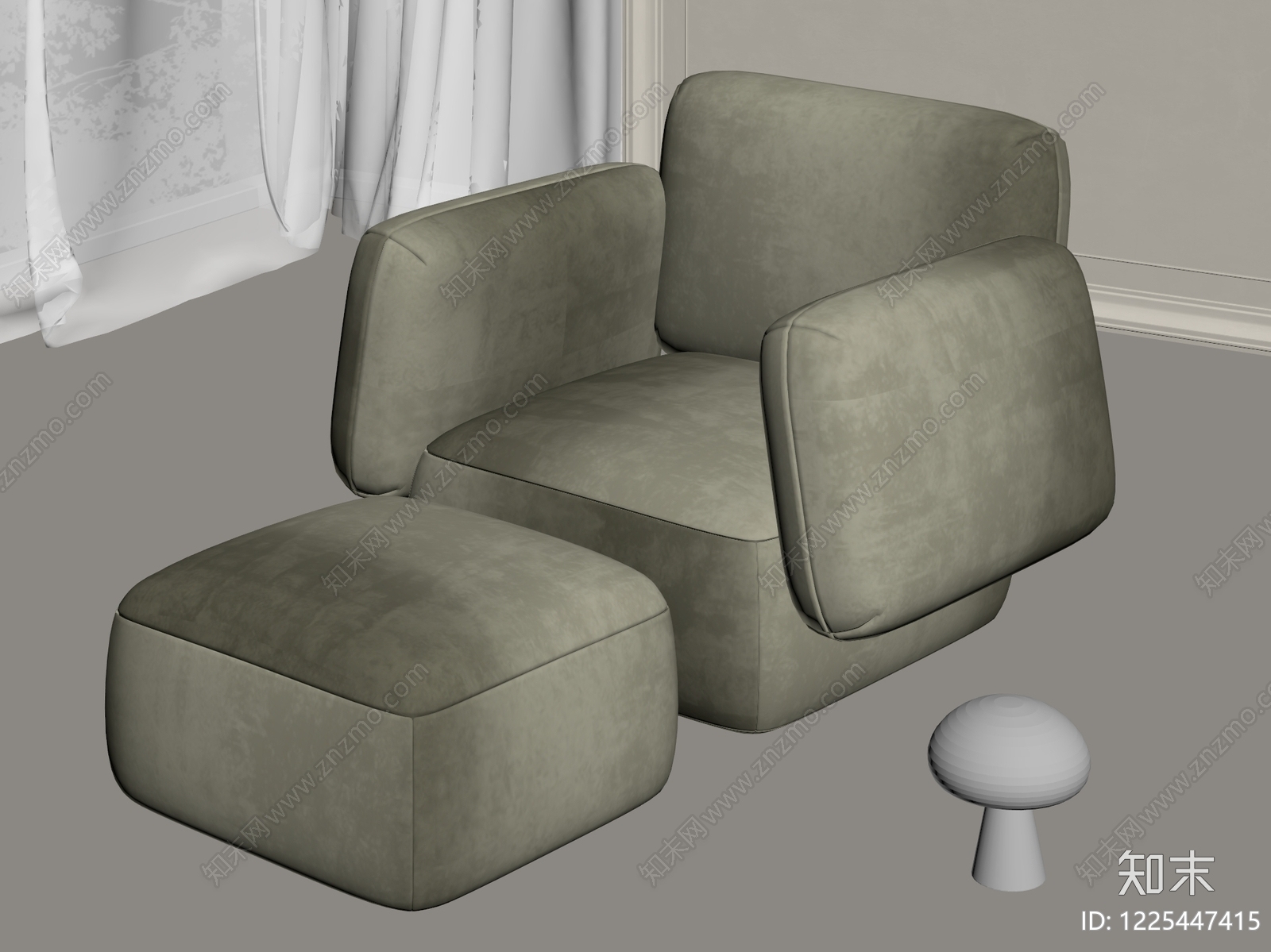 现代单人沙发3D模型下载【ID:1225447415】