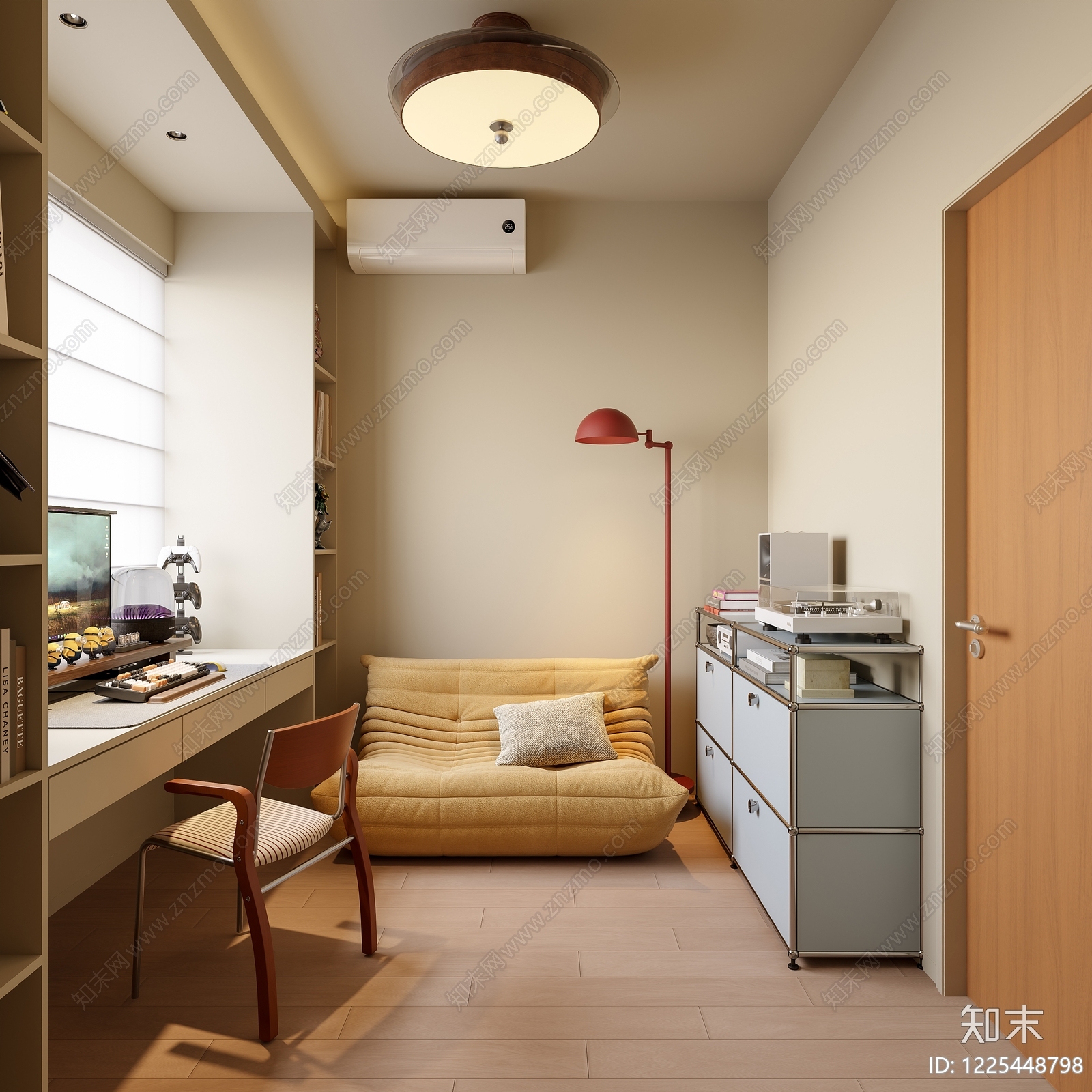 奶油风影音室3D模型下载【ID:1225448798】