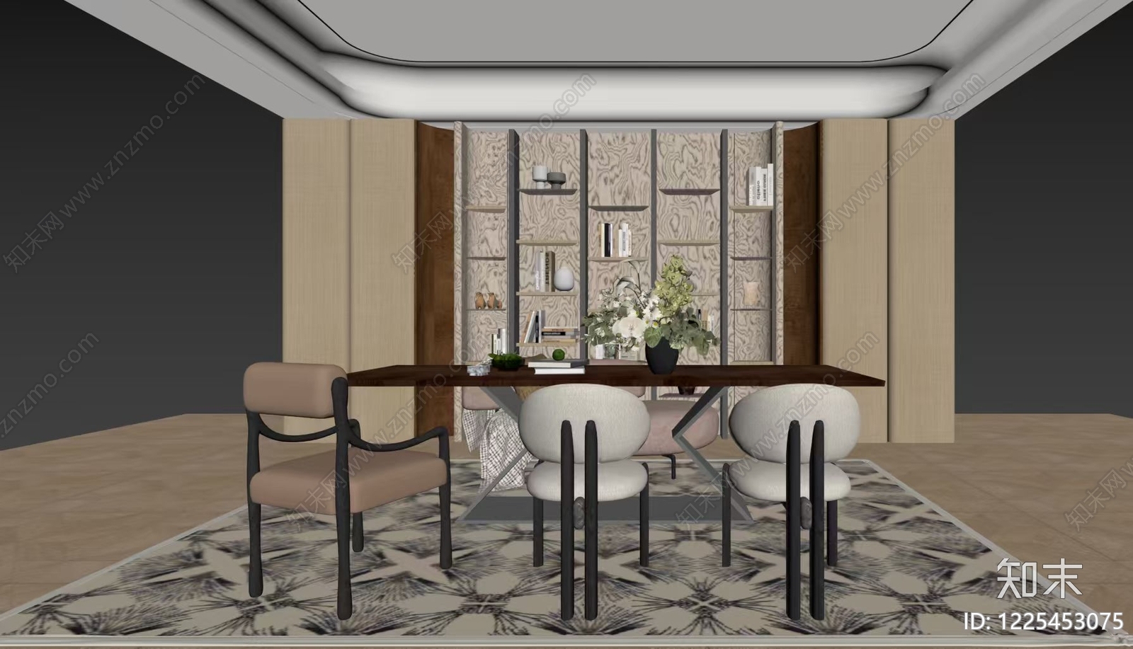 现代家居餐厅3D模型下载【ID:1225453075】