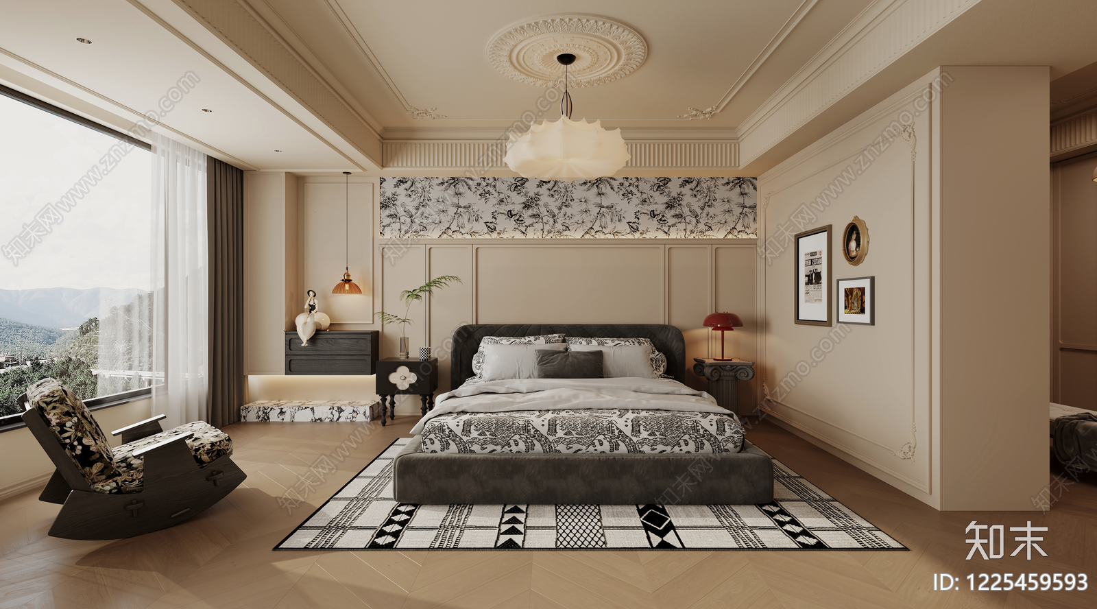 法式主卧3D模型下载【ID:1225459593】