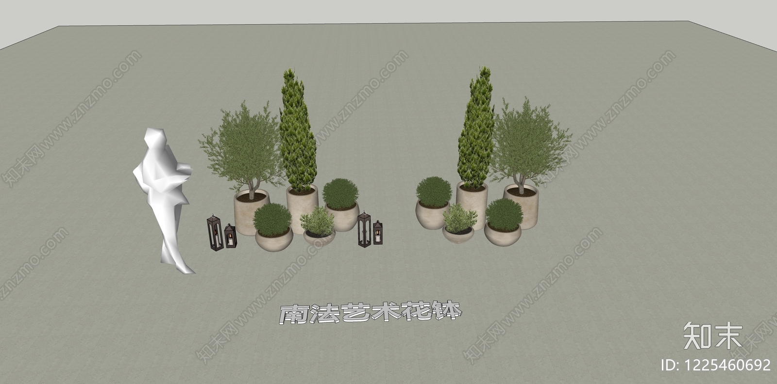 法式花钵花器SU模型下载【ID:1225460692】