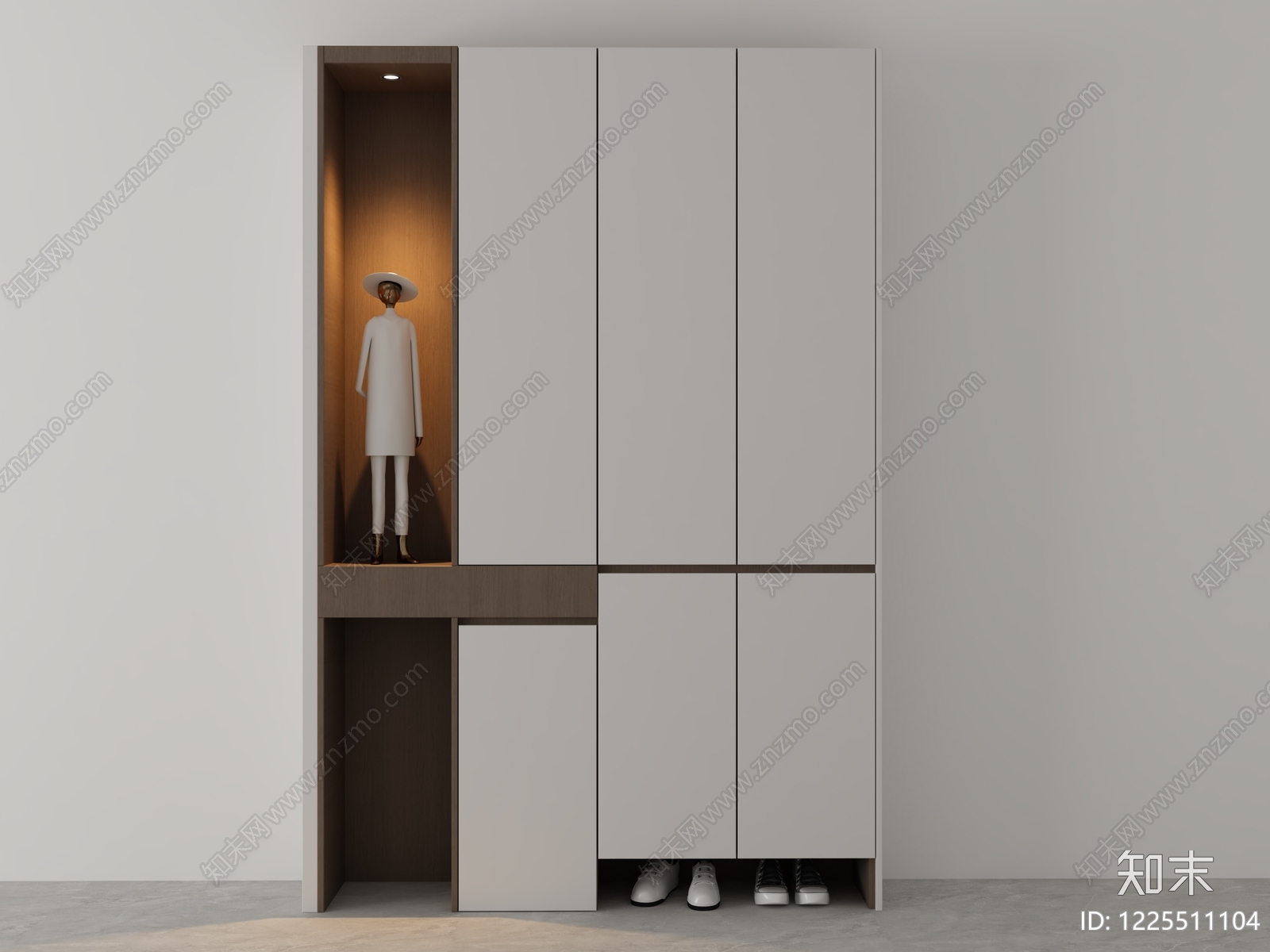 极简鞋柜3D模型下载【ID:1225511104】