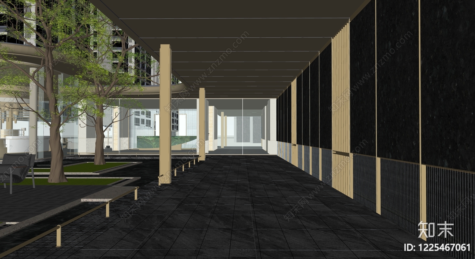 轻奢小区建筑SU模型下载【ID:1225467061】