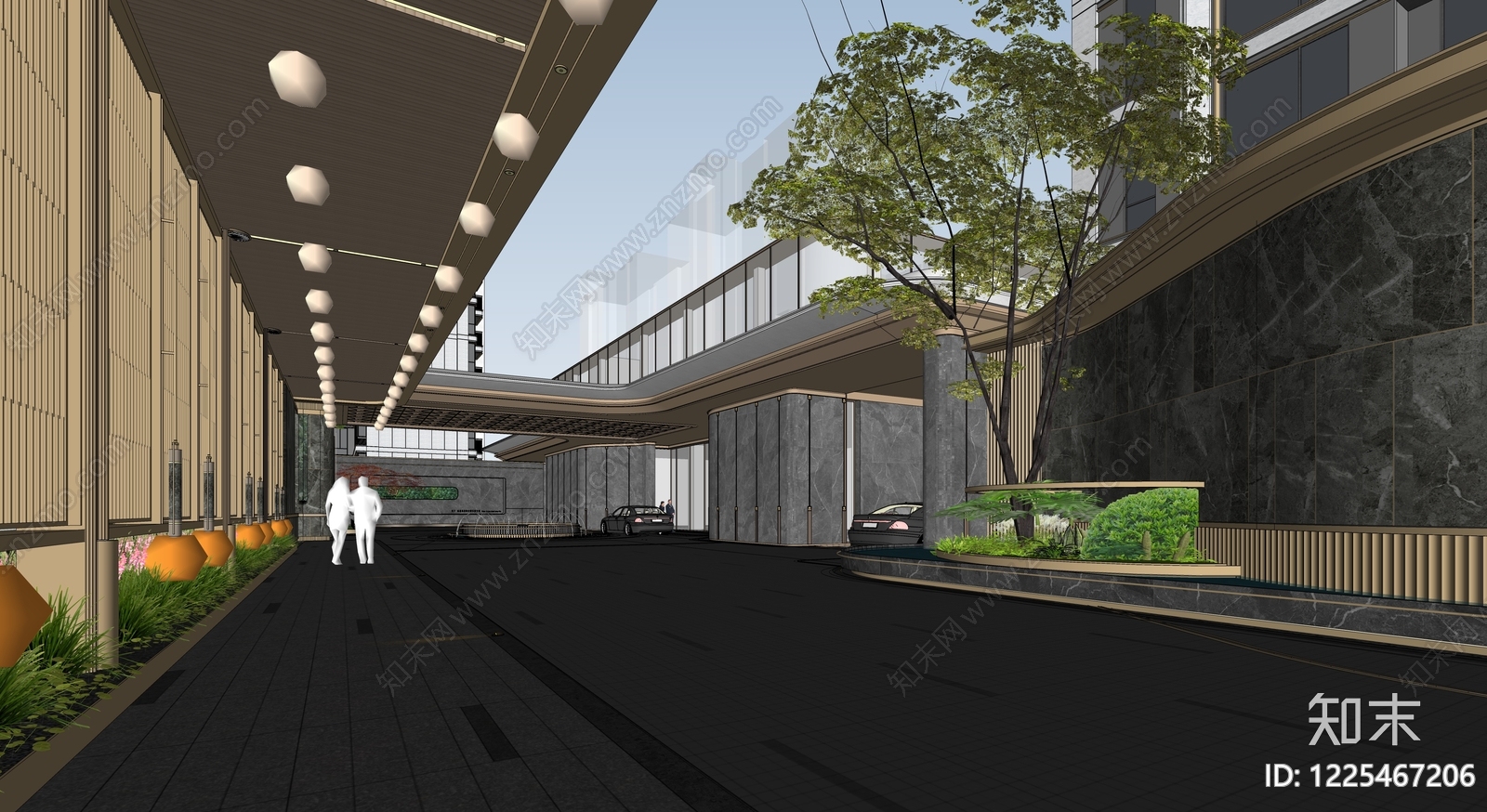 轻奢小区建筑SU模型下载【ID:1225467206】