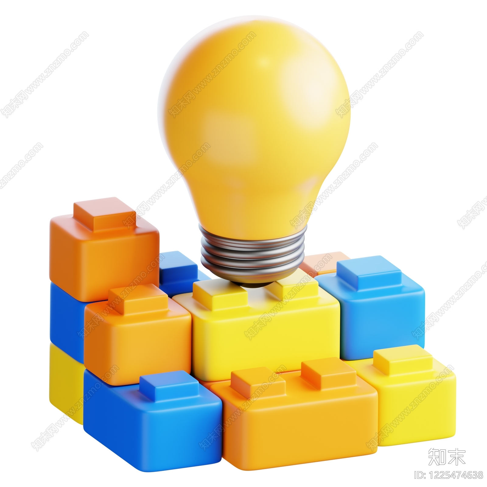 孟菲斯灯泡3D模型渲染效果图