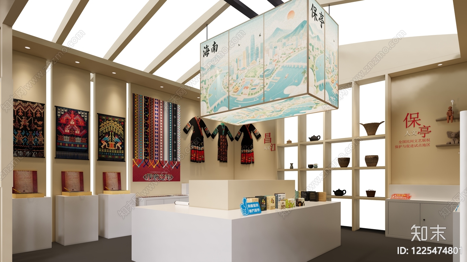 新中式城市展厅SU模型下载【ID:1225474801】