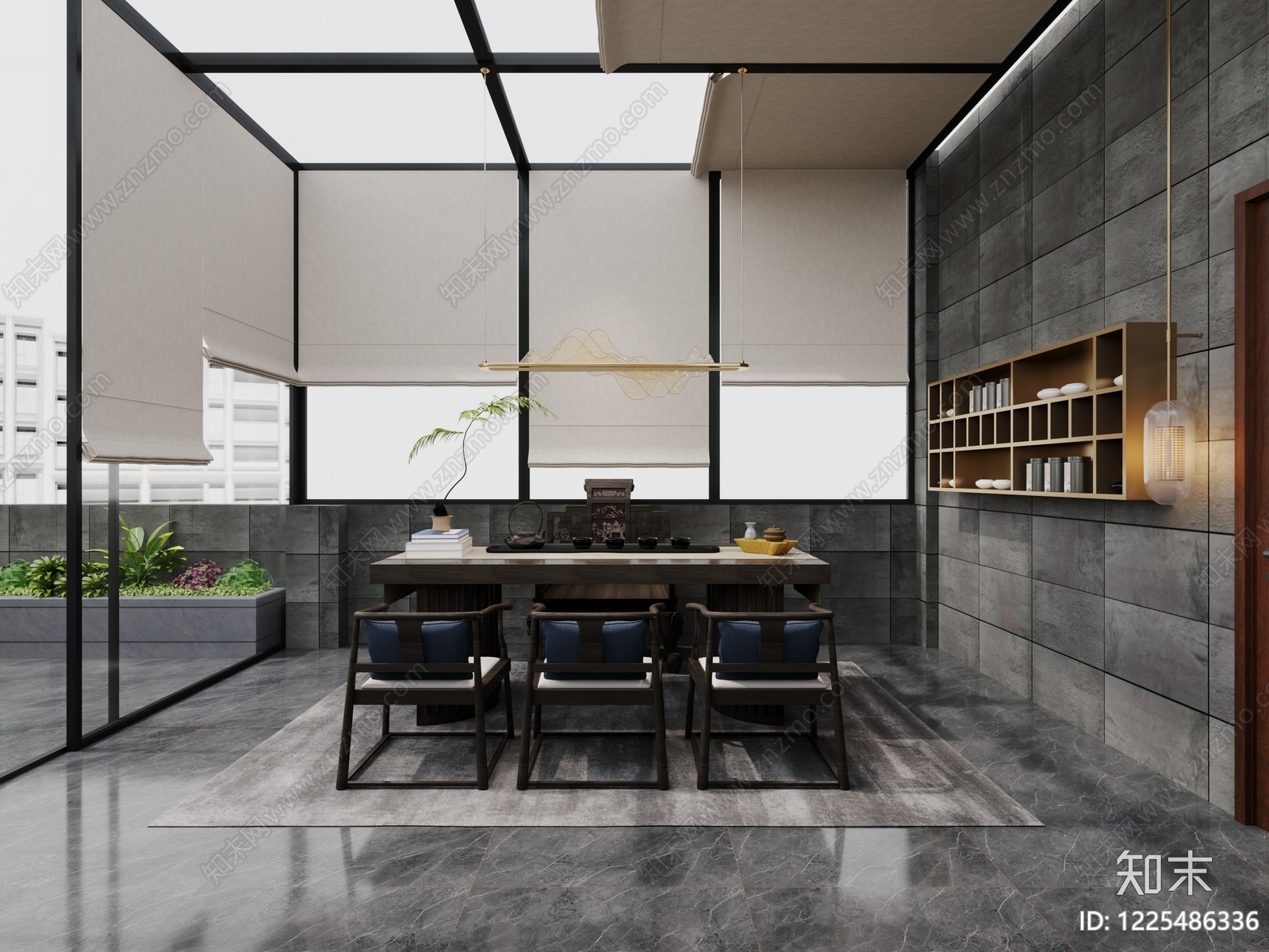 新中式茶馆3D模型下载【ID:1225486336】