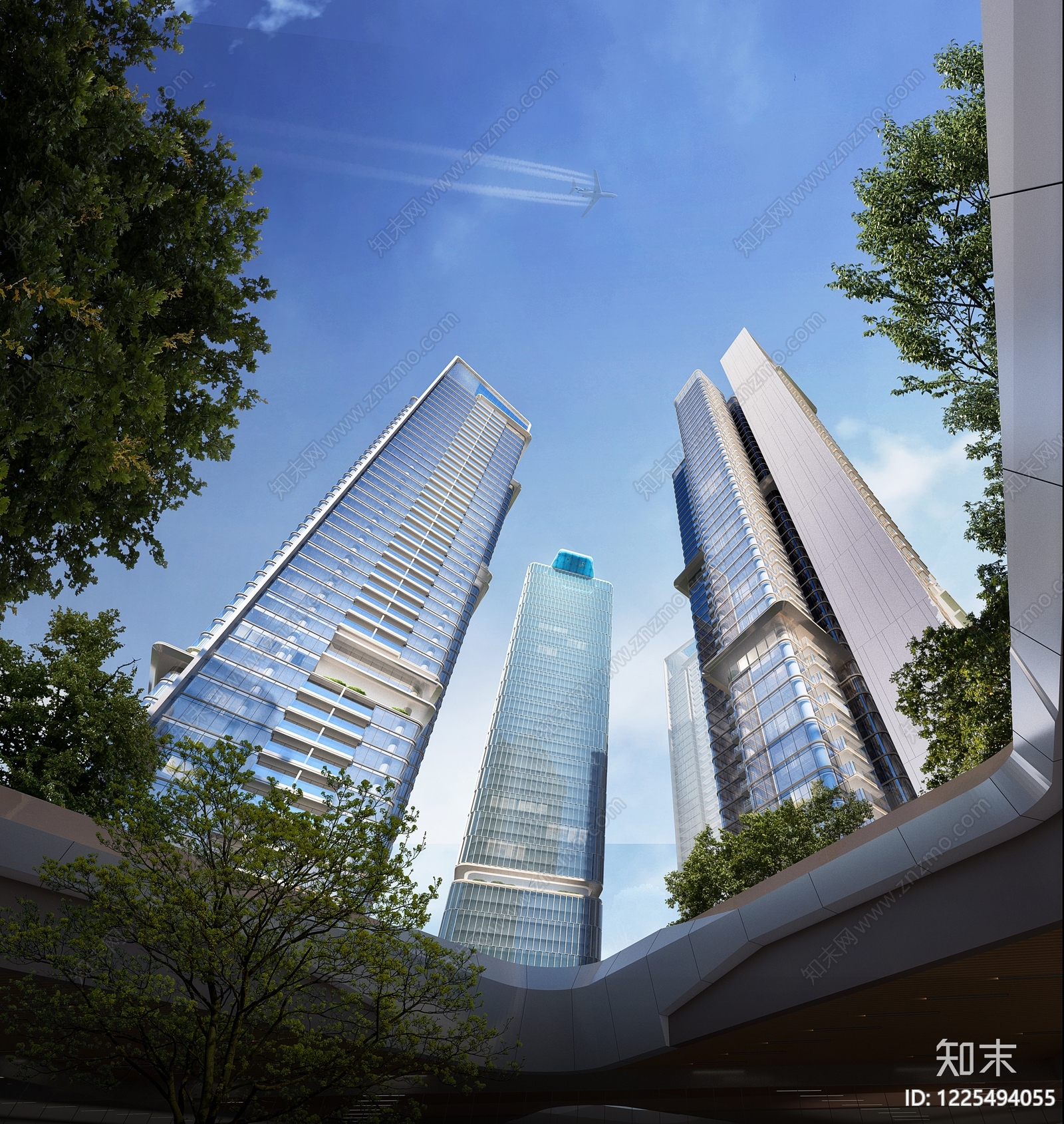 商业综合体景观SU模型下载【ID:1225494055】
