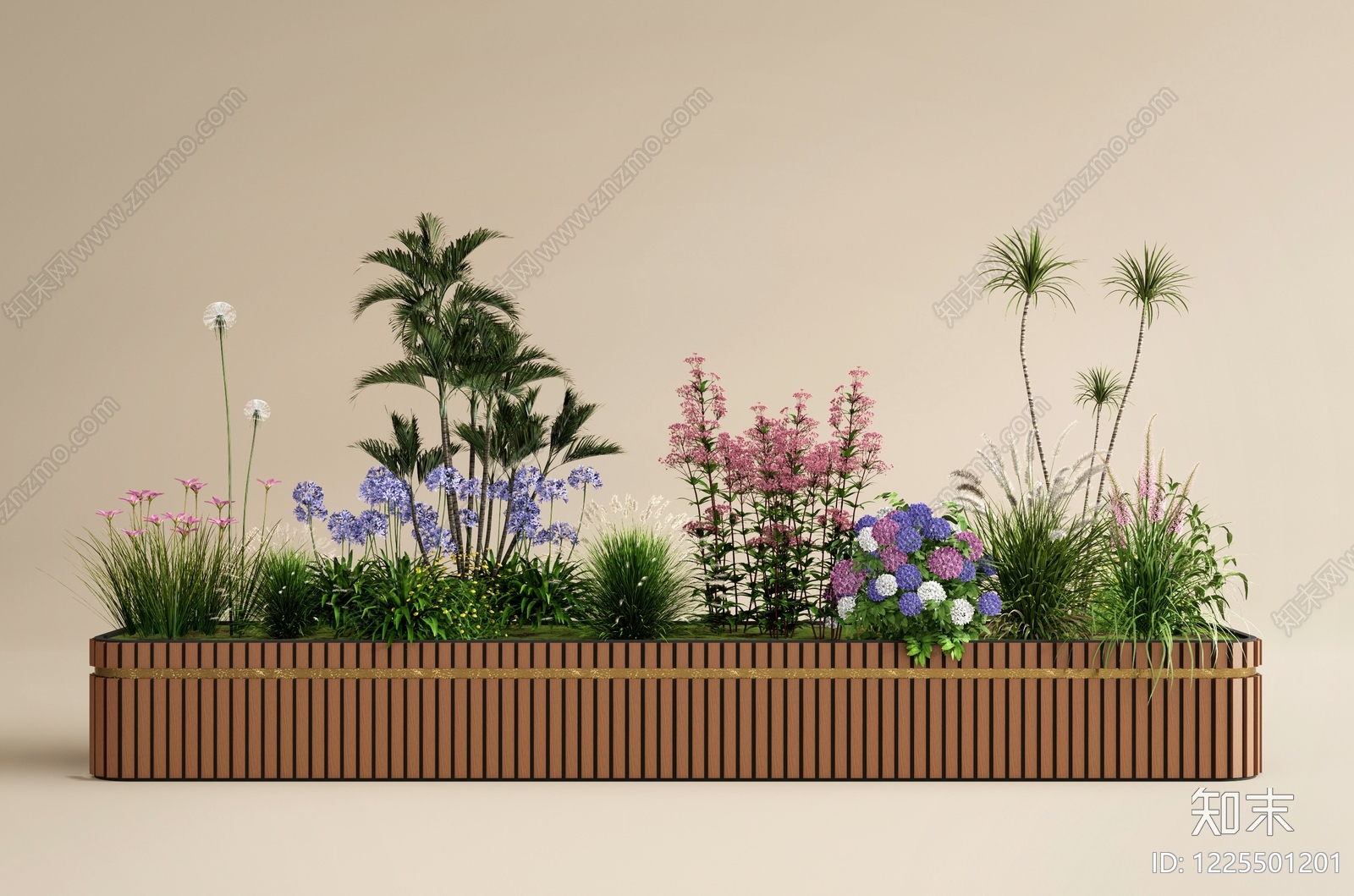 轻奢花草组合3D模型渲染效果图
