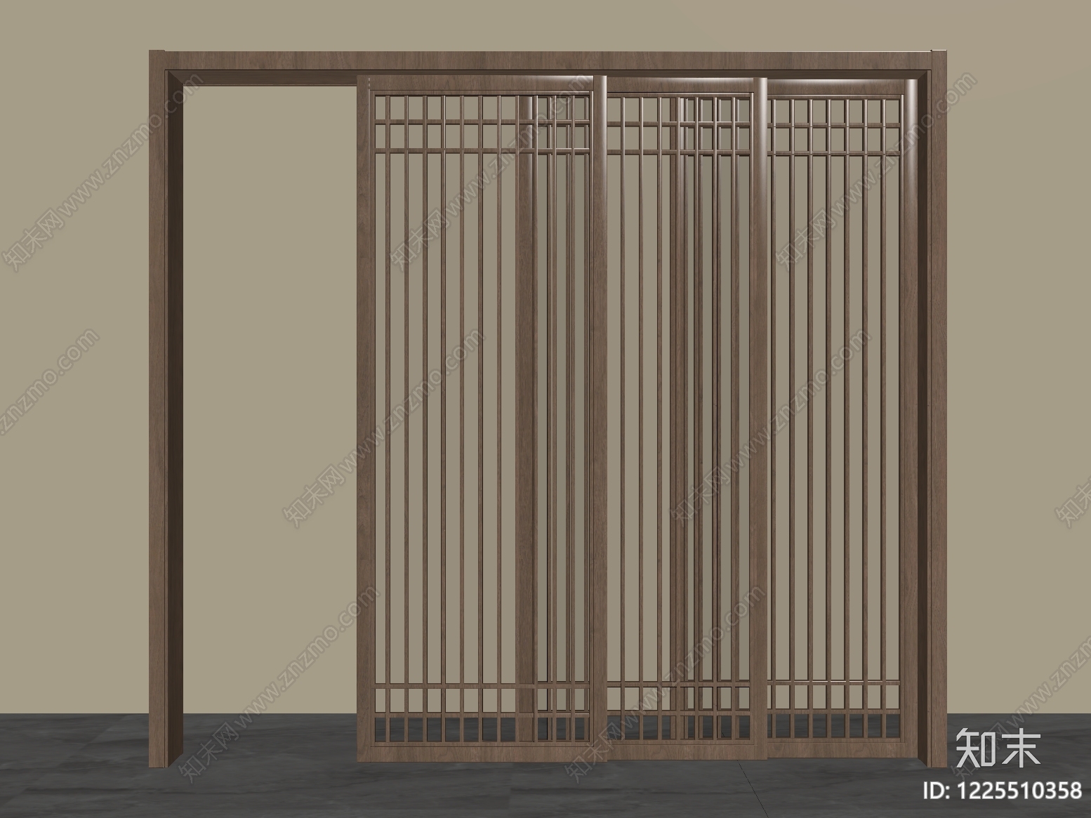 日式推拉门SU模型下载【ID:1225510358】