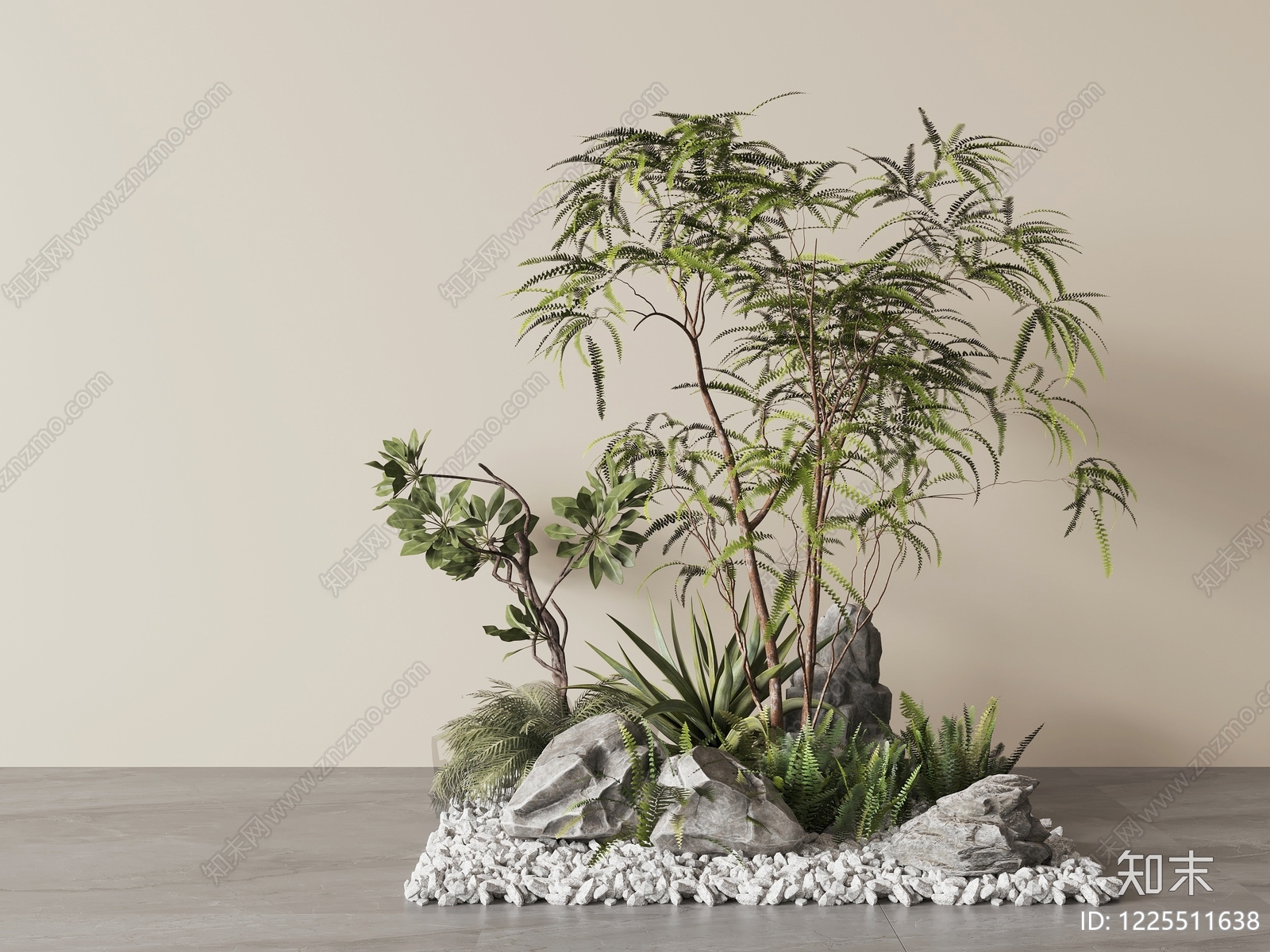 禅意庭院小品SU模型草图