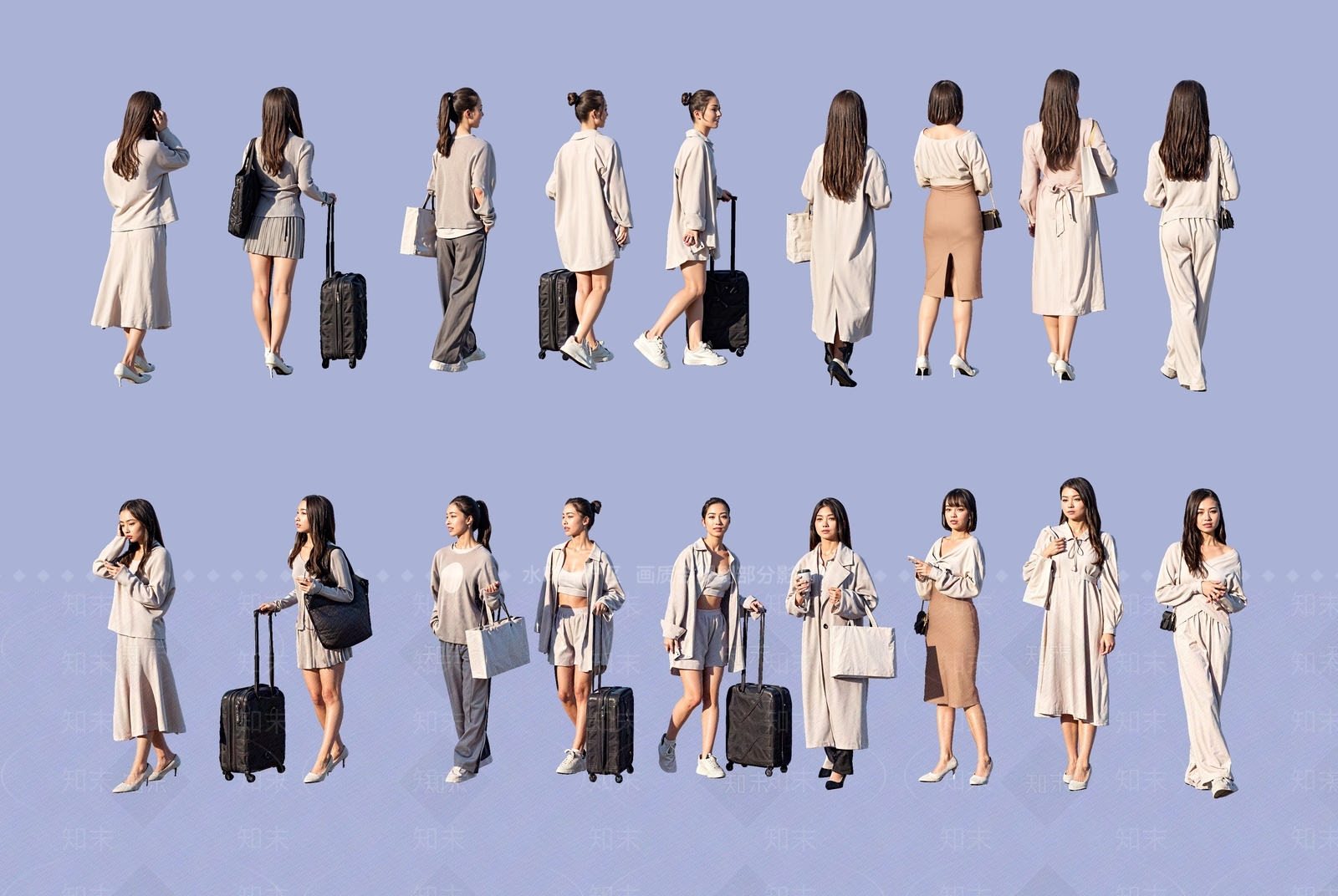 奶油风女人3D模型渲染效果图