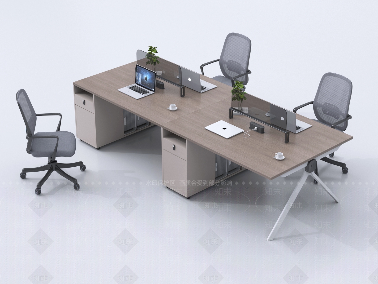 现代简约办公桌椅3D模型下载【ID:1225515843】