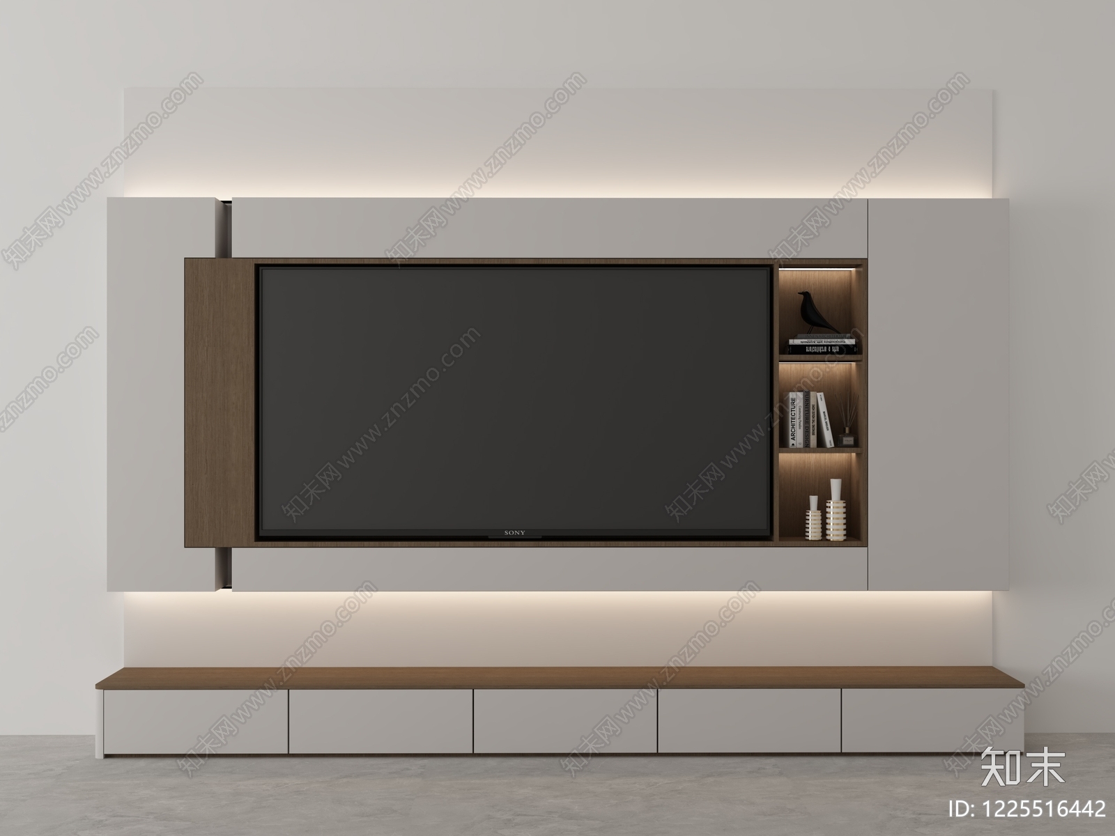 现代简约电视柜3D模型下载【ID:1225516442】