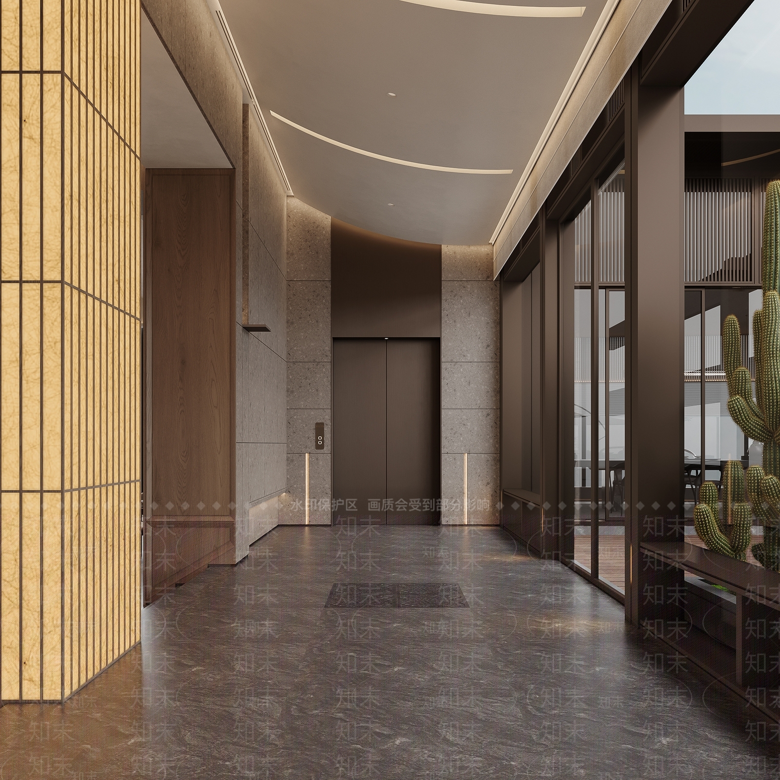 现代酒店走廊3D模型下载【ID:1225525687】