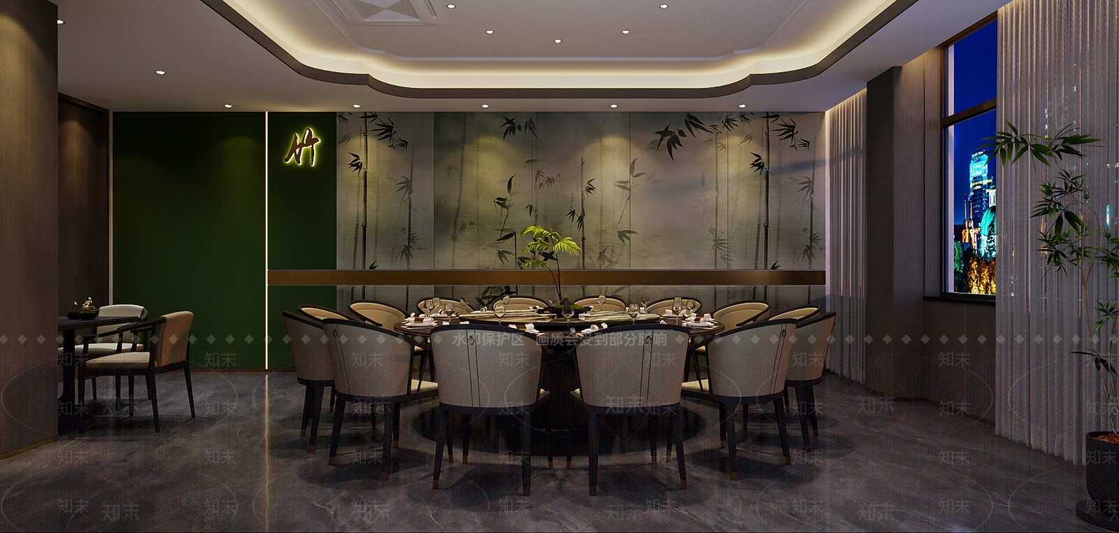 新中式中餐厅3D模型下载【ID:1225527863】