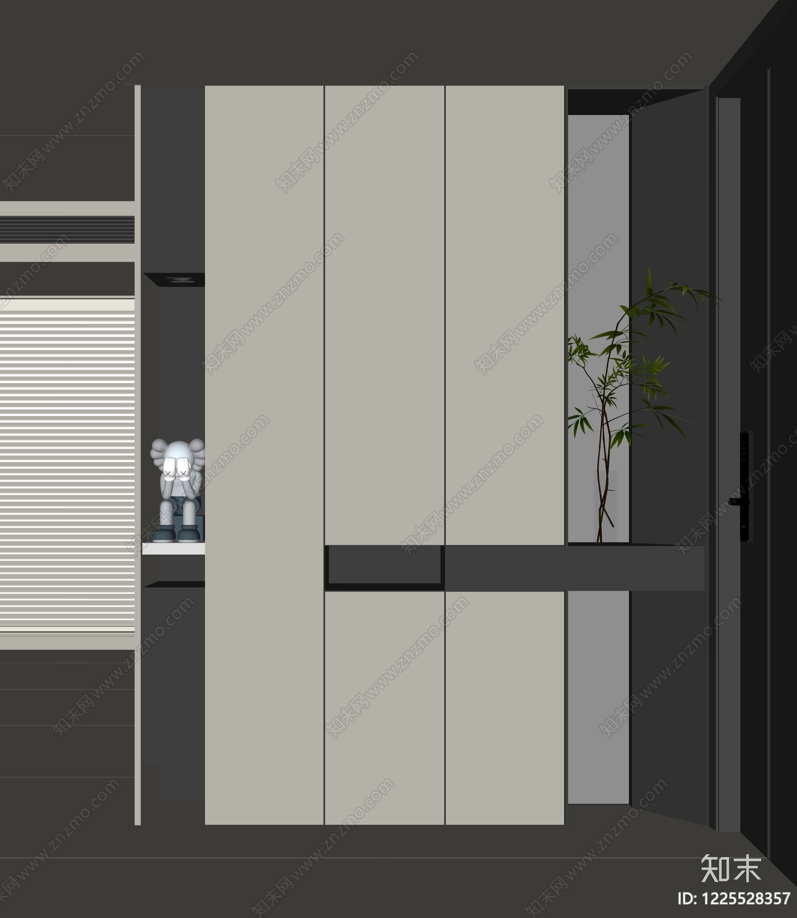 现代简约鞋柜SU模型下载【ID:1225528357】