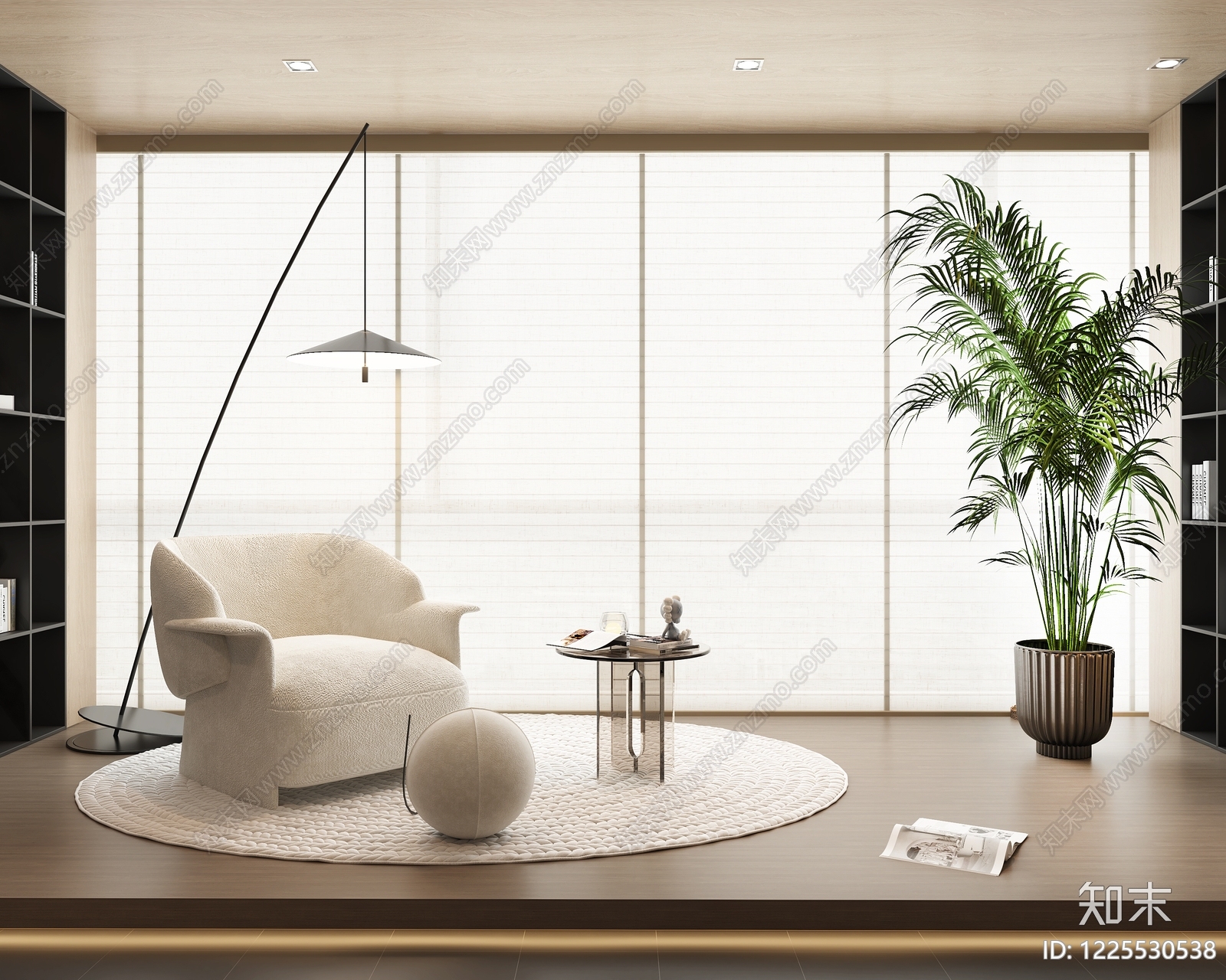 奶油风窗帘SU模型下载【ID:1225530538】