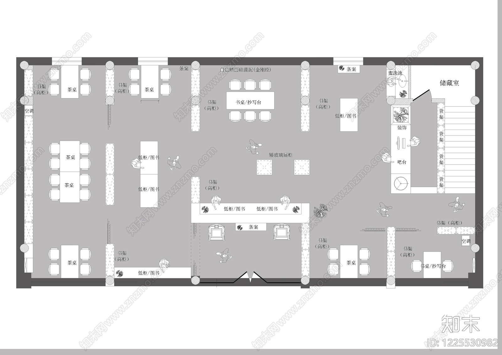 图书馆cad施工图下载【ID:1225530982】